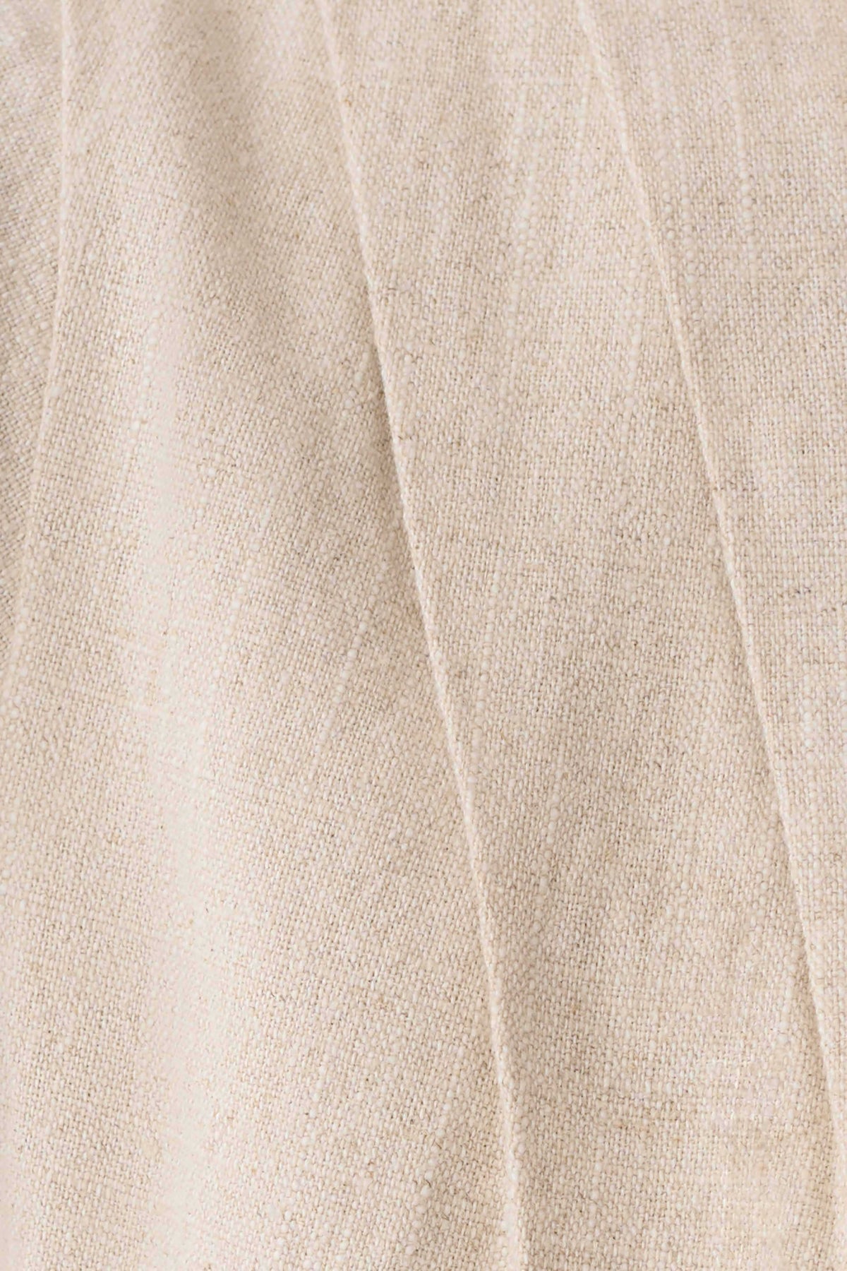 Anahita Linen Front Bows Short Sleeve Top - Natural