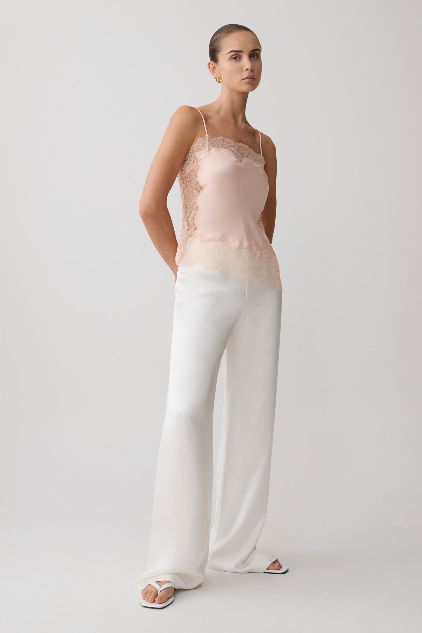 Miriam Satin & Lace Camisole - Peach