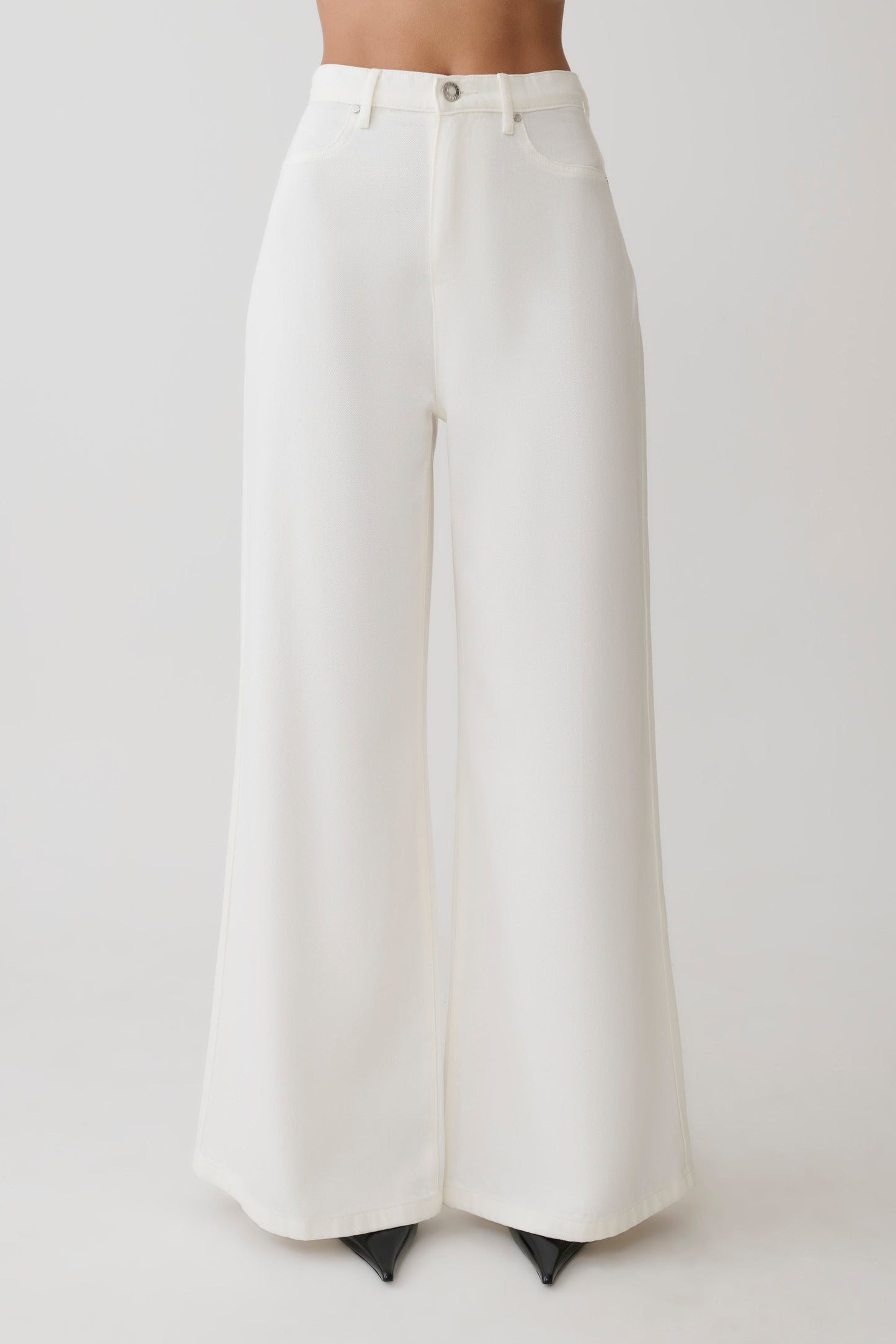Shae Wide Leg Denim Jeans - White