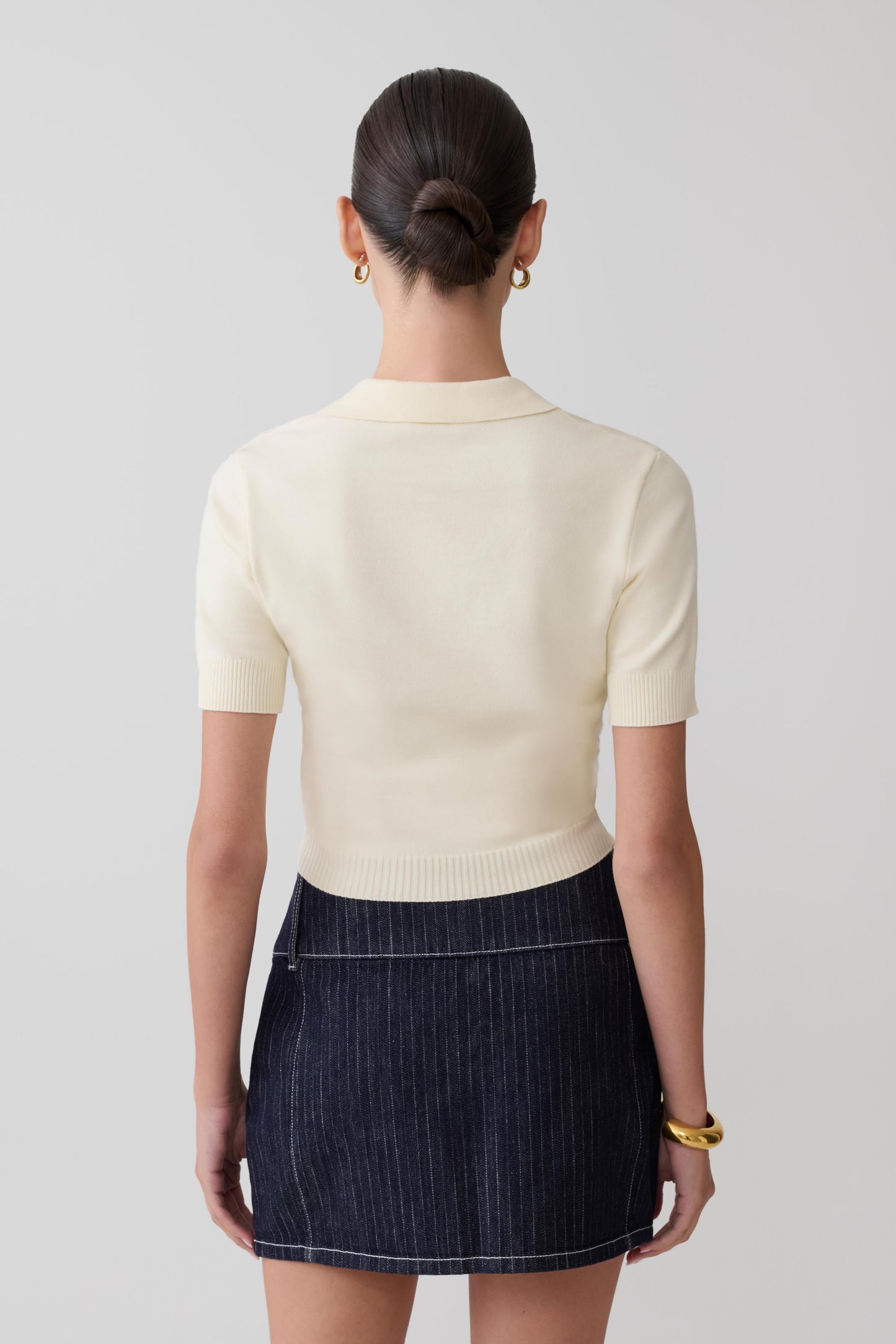 Philly Knit Button Up Top - Ivory