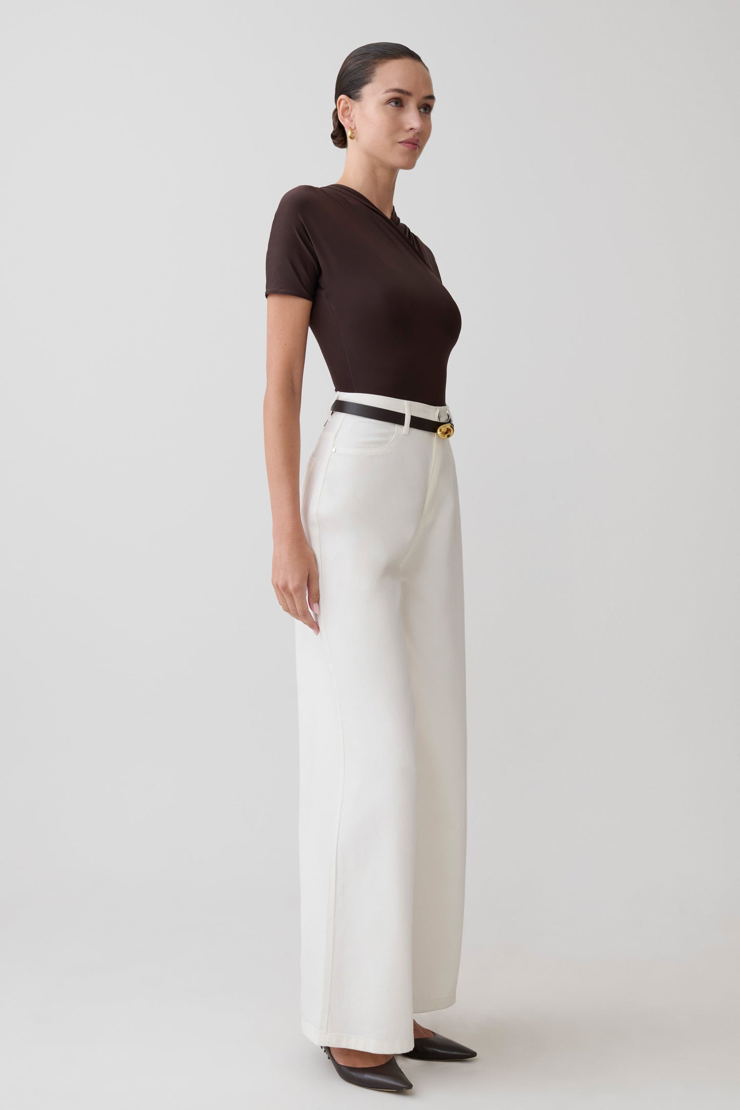 Shae Wide Leg Denim Jeans - White