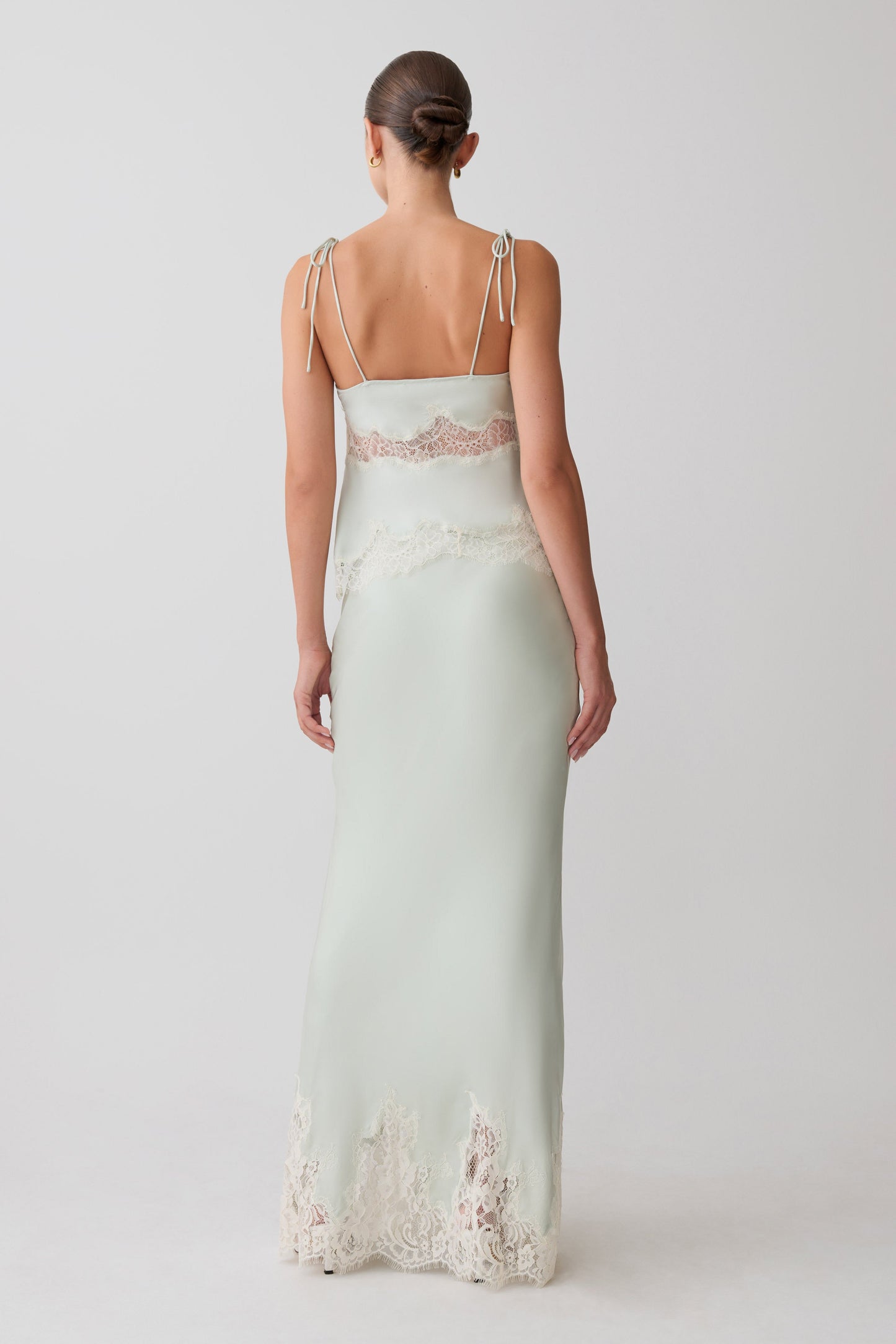 Nina Satin And Lace Camisole - Sage