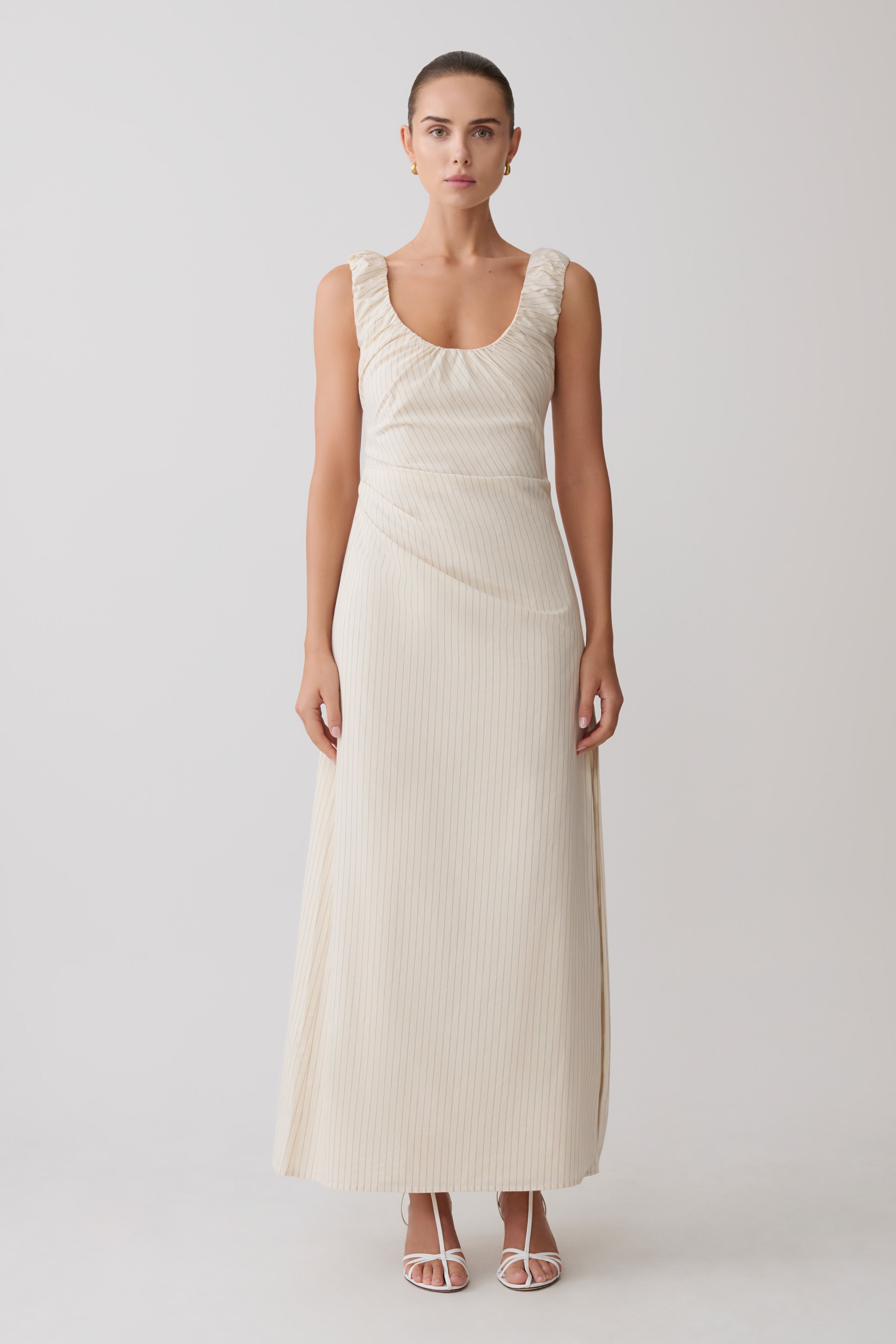 Anisa Scoop Neck Maxi Dress / Stripe | MESHKI | M