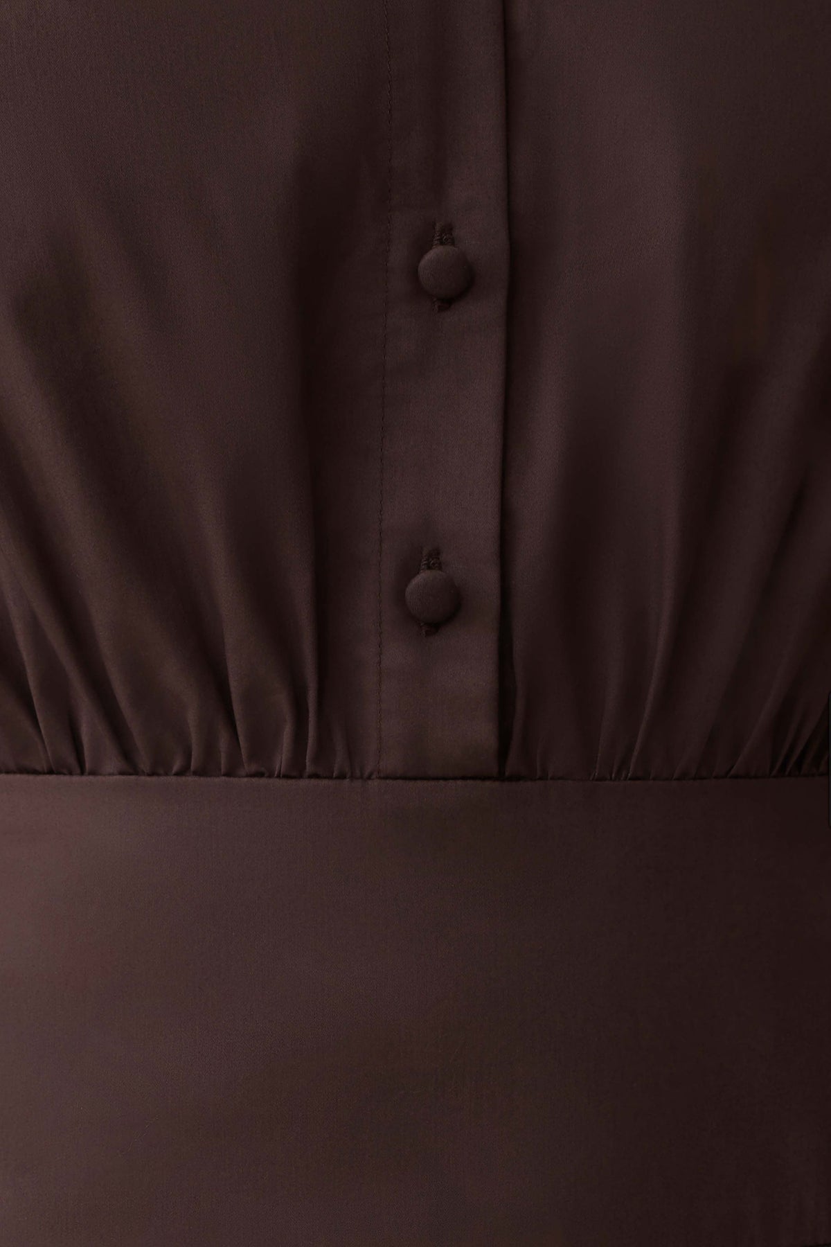 Isolde Long Sleeve Cotton Maxi Dress - Dark Chocolate