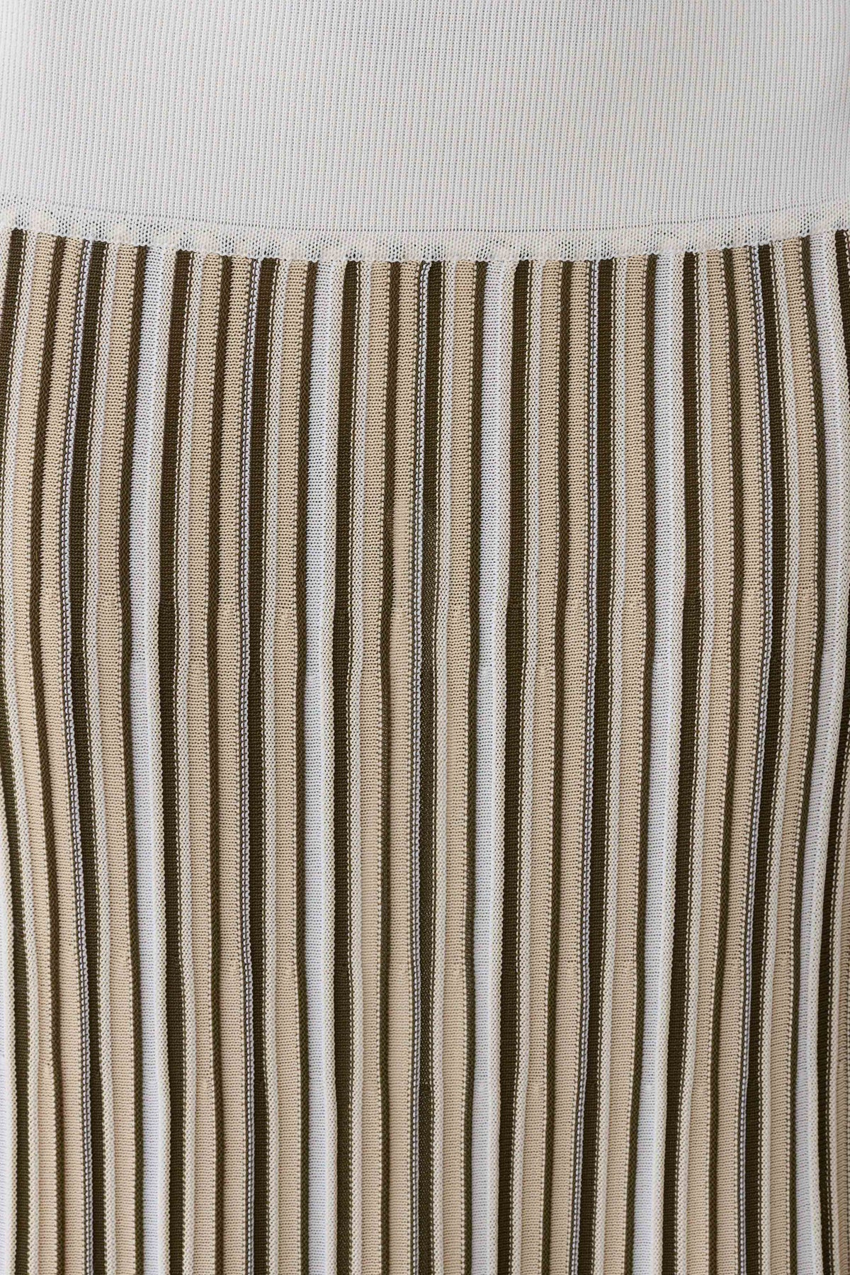Joyce Stripe Maxi Knit Dress - Khaki/Ivory