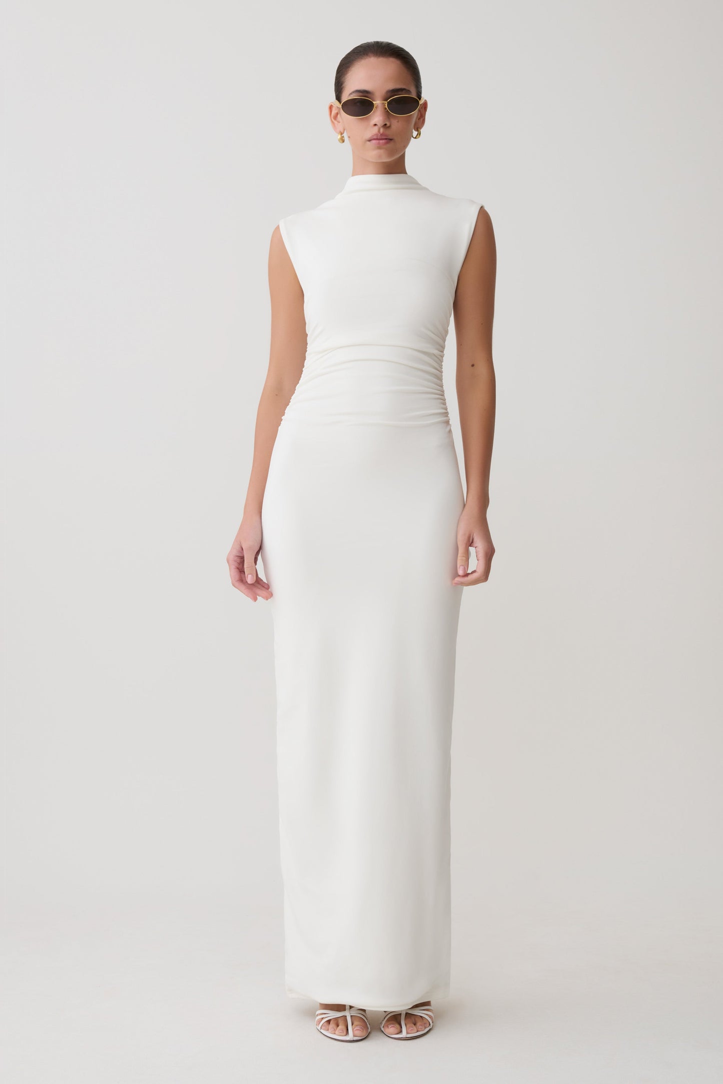 Elliot High Neck Sleeveless Maxi Dress - White