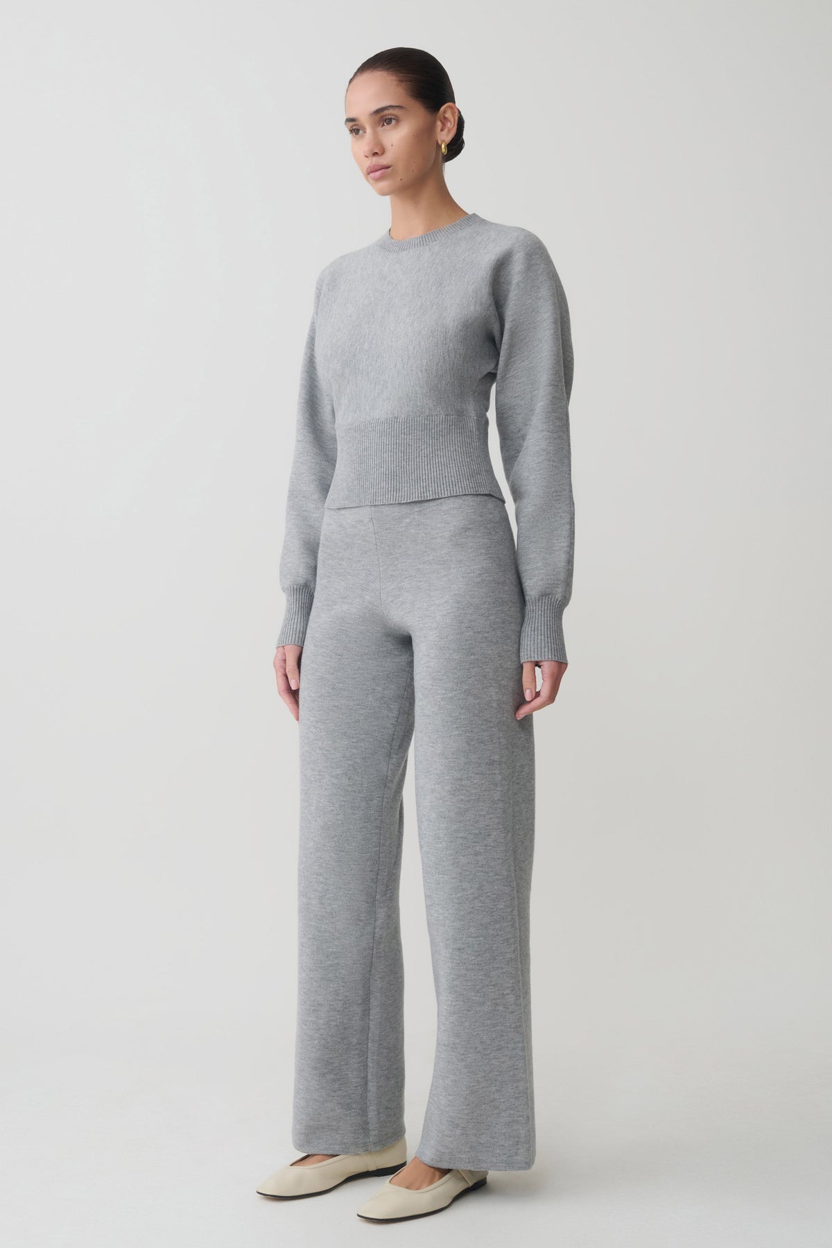 Kerrymae Straight Leg Knit Pants - Grey Marle