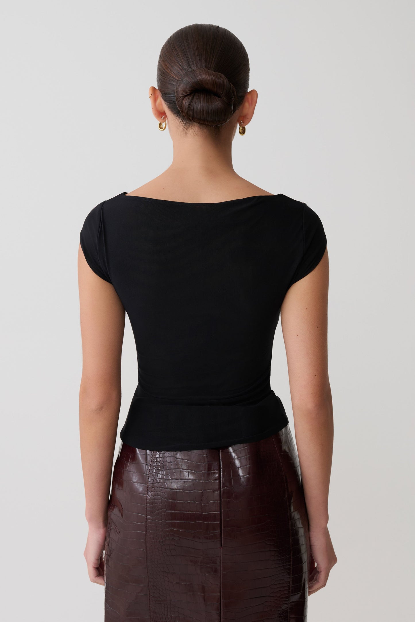 Romana Short Sleeve Mesh Top - Black
