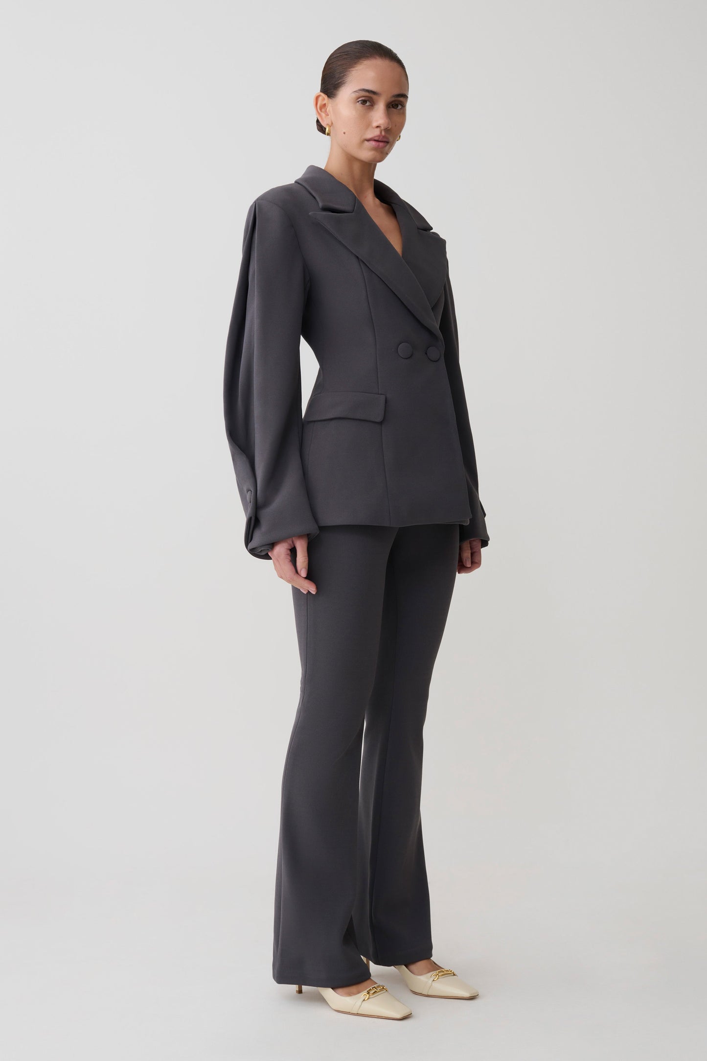 Wesley Structured Blazer - Charcoal Shadow