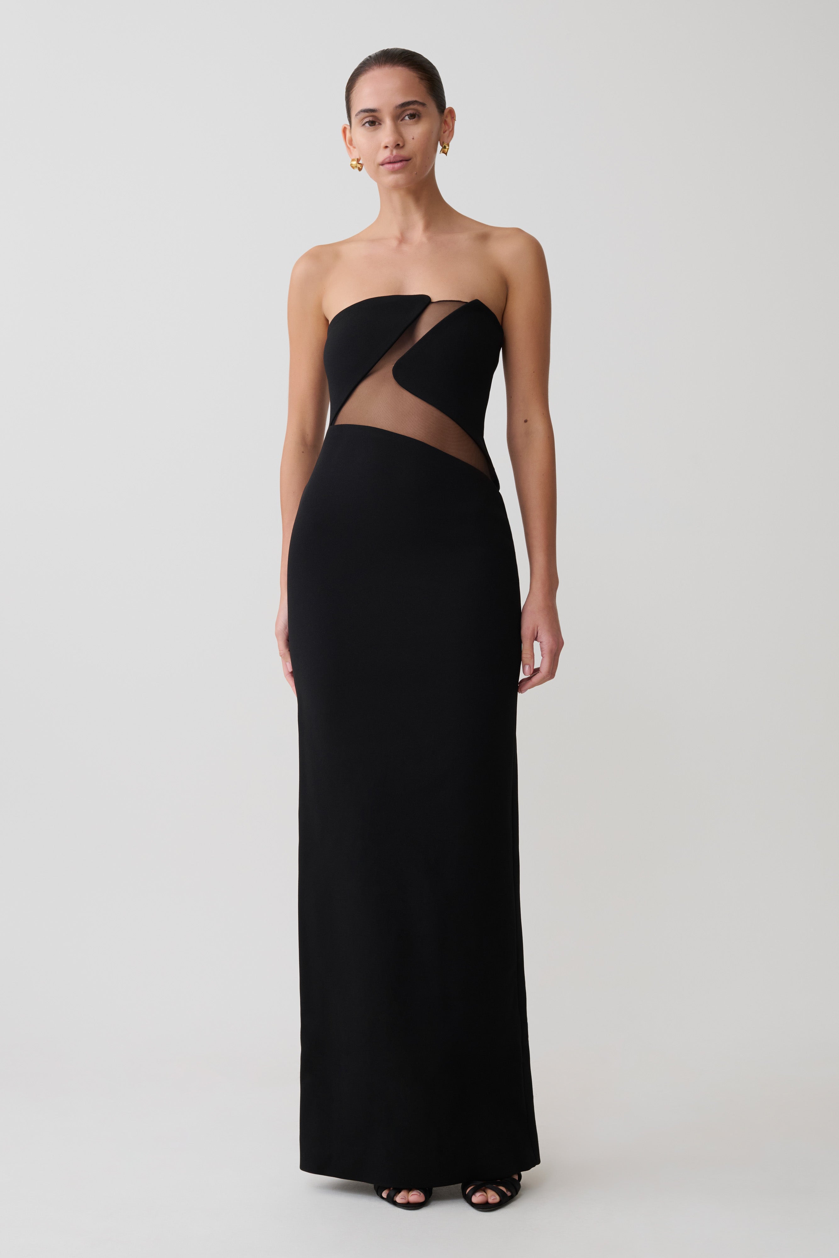 Lianne Strapless Maxi Dress / Black | MESHKI