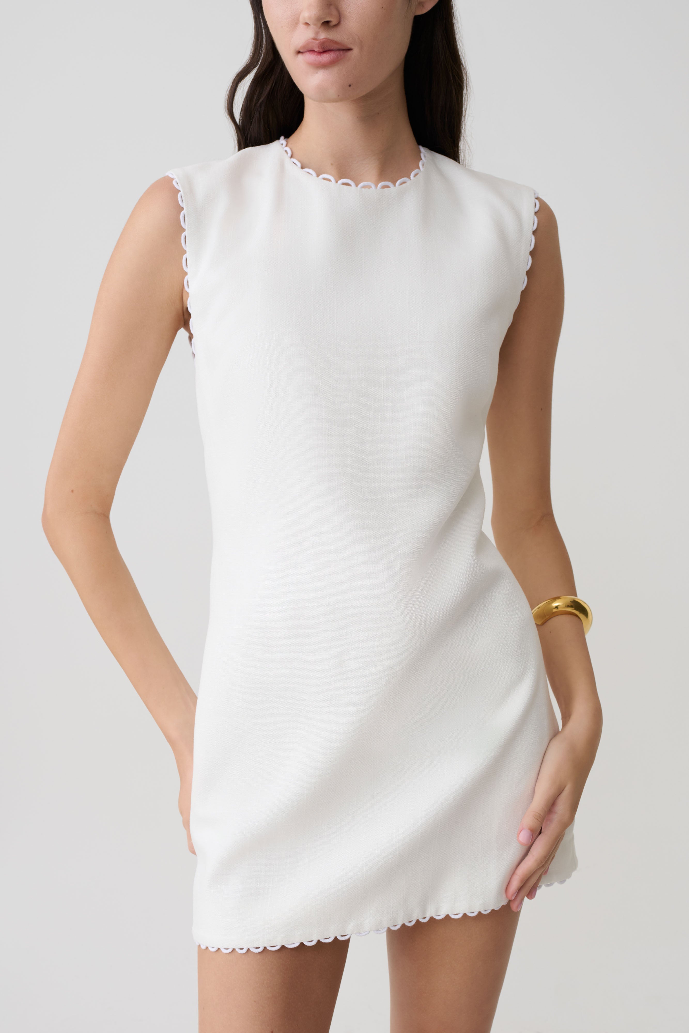 meshki linen dress Livia V Neck Linen Maxi Dress / White | MESHKI