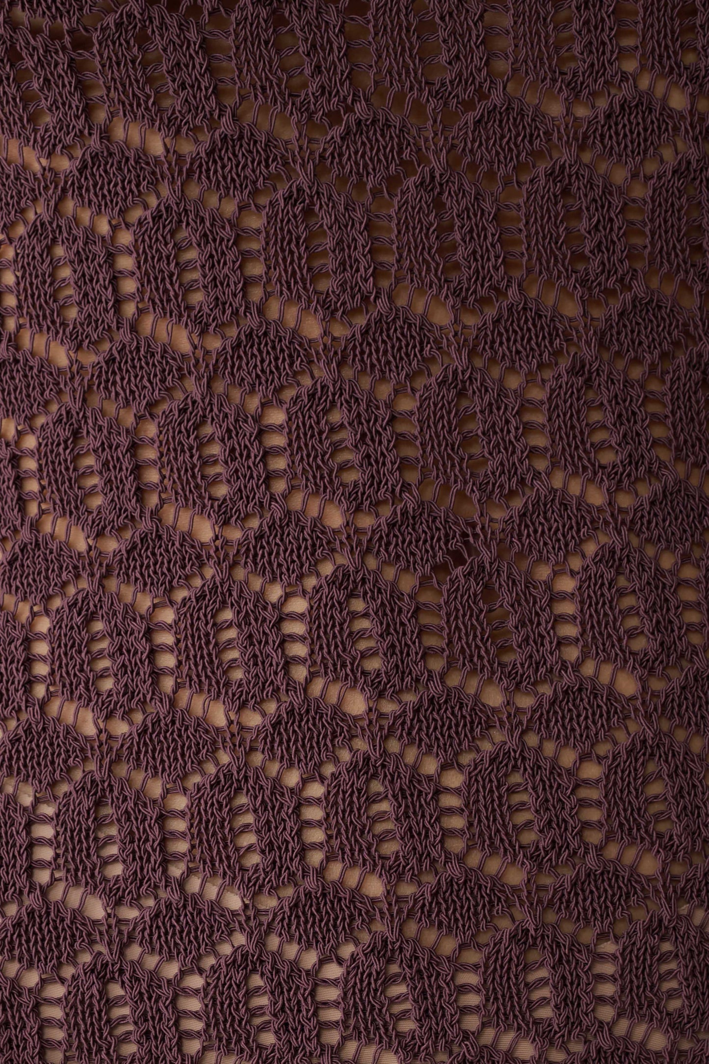 Cherly Knit Crochet Mini Dress - Chocolate