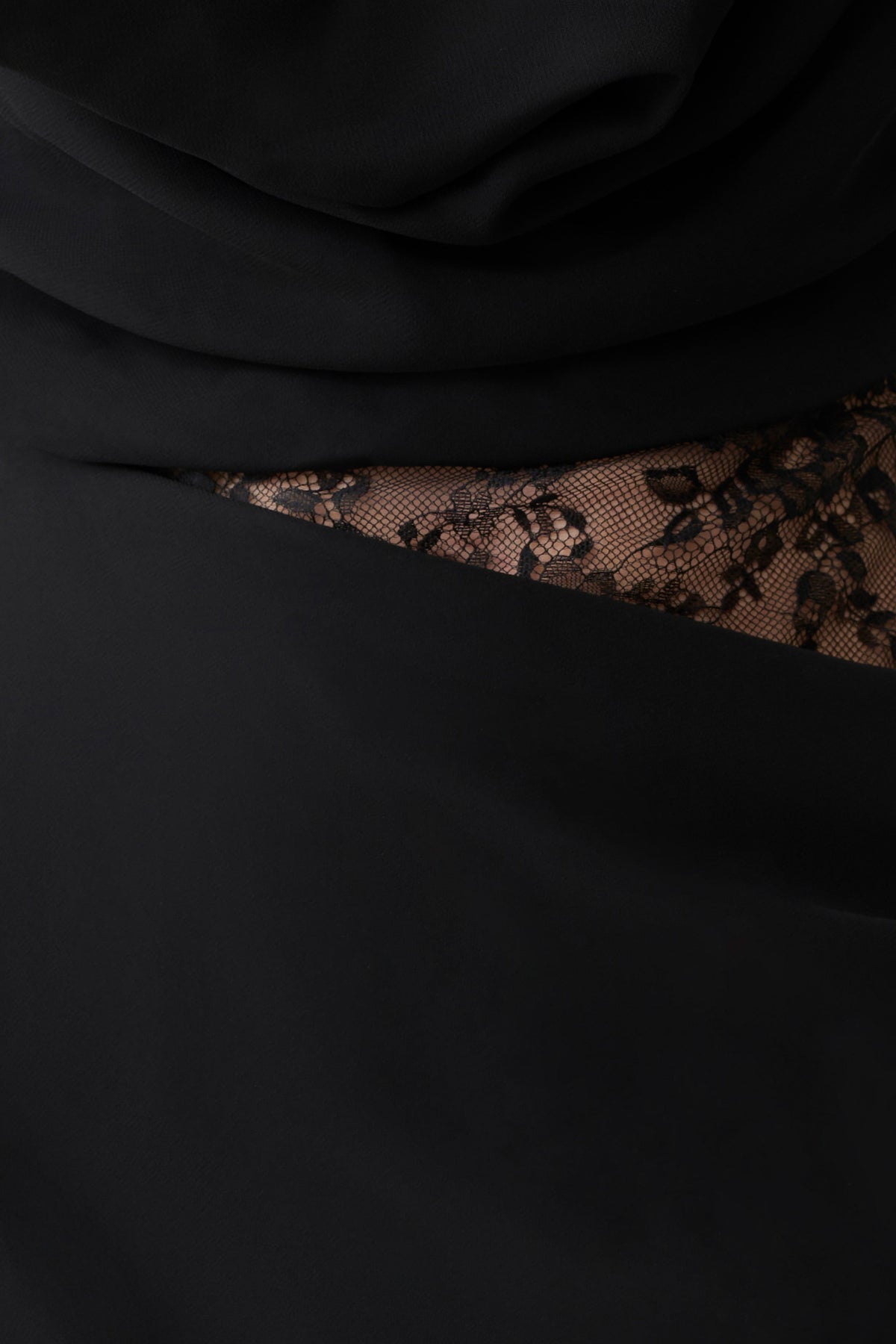 Arra Chiffon And Lace Halter Mini Dress - Black