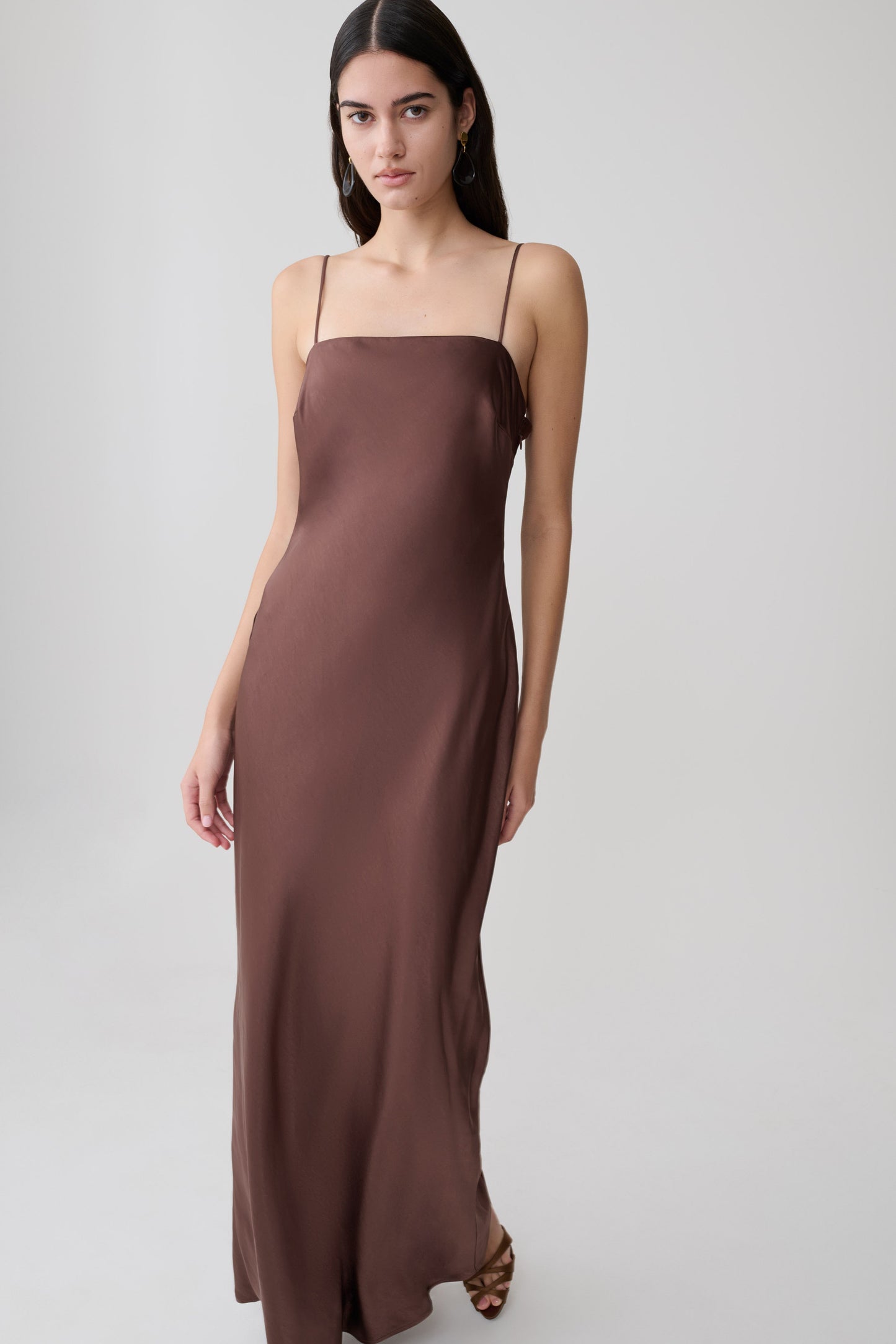Martinne Chiffon Overlay Maxi Dress - Mocha
