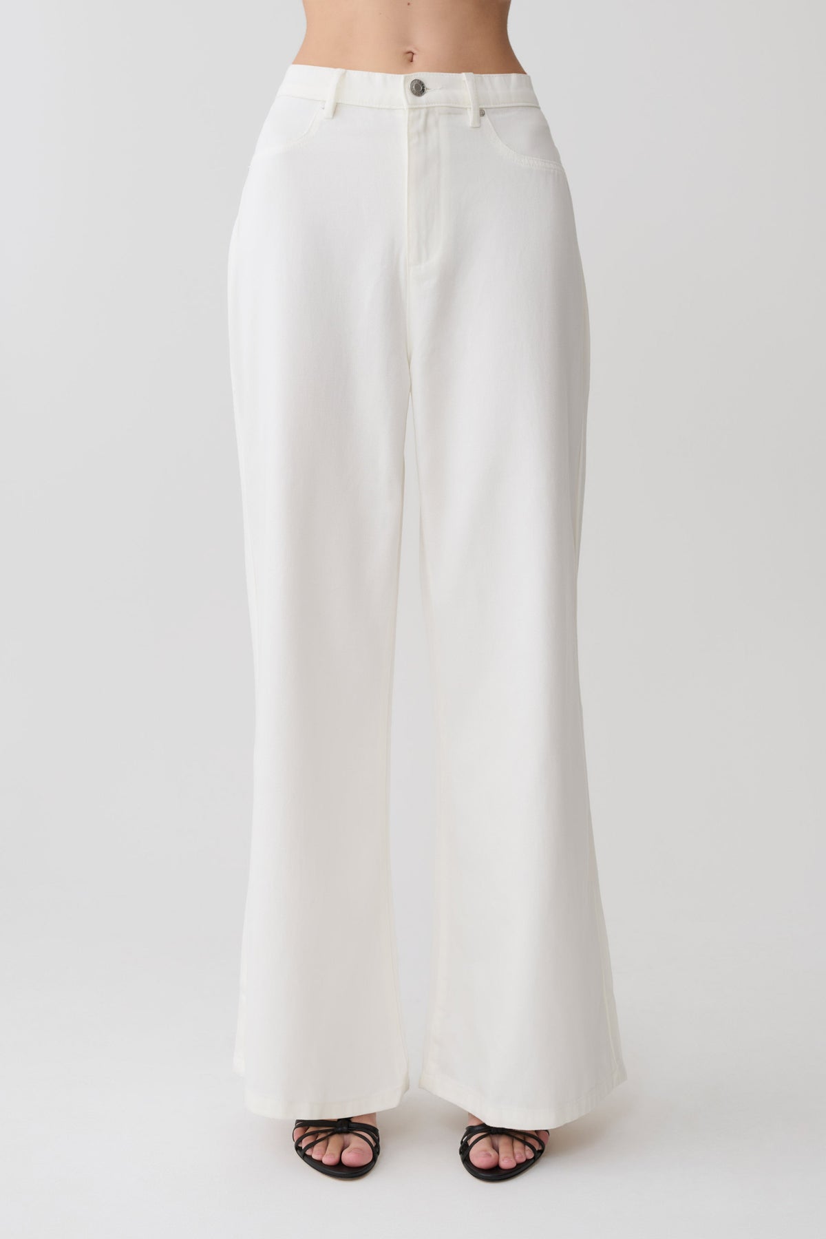 Shae Wide Leg Denim Jeans - White