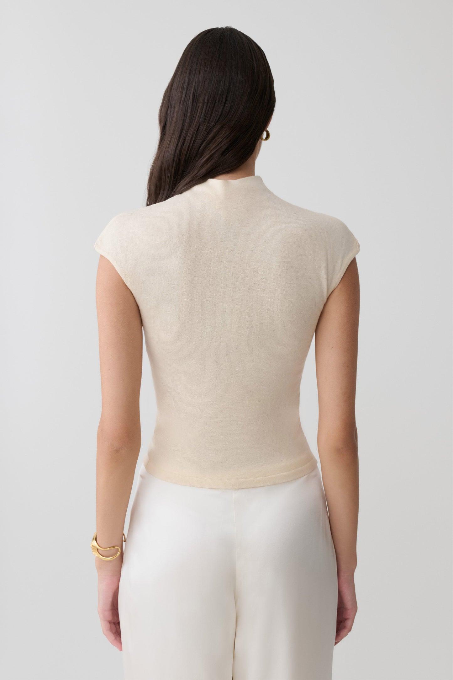Sonny Short Sleeve Knit Top - Cream