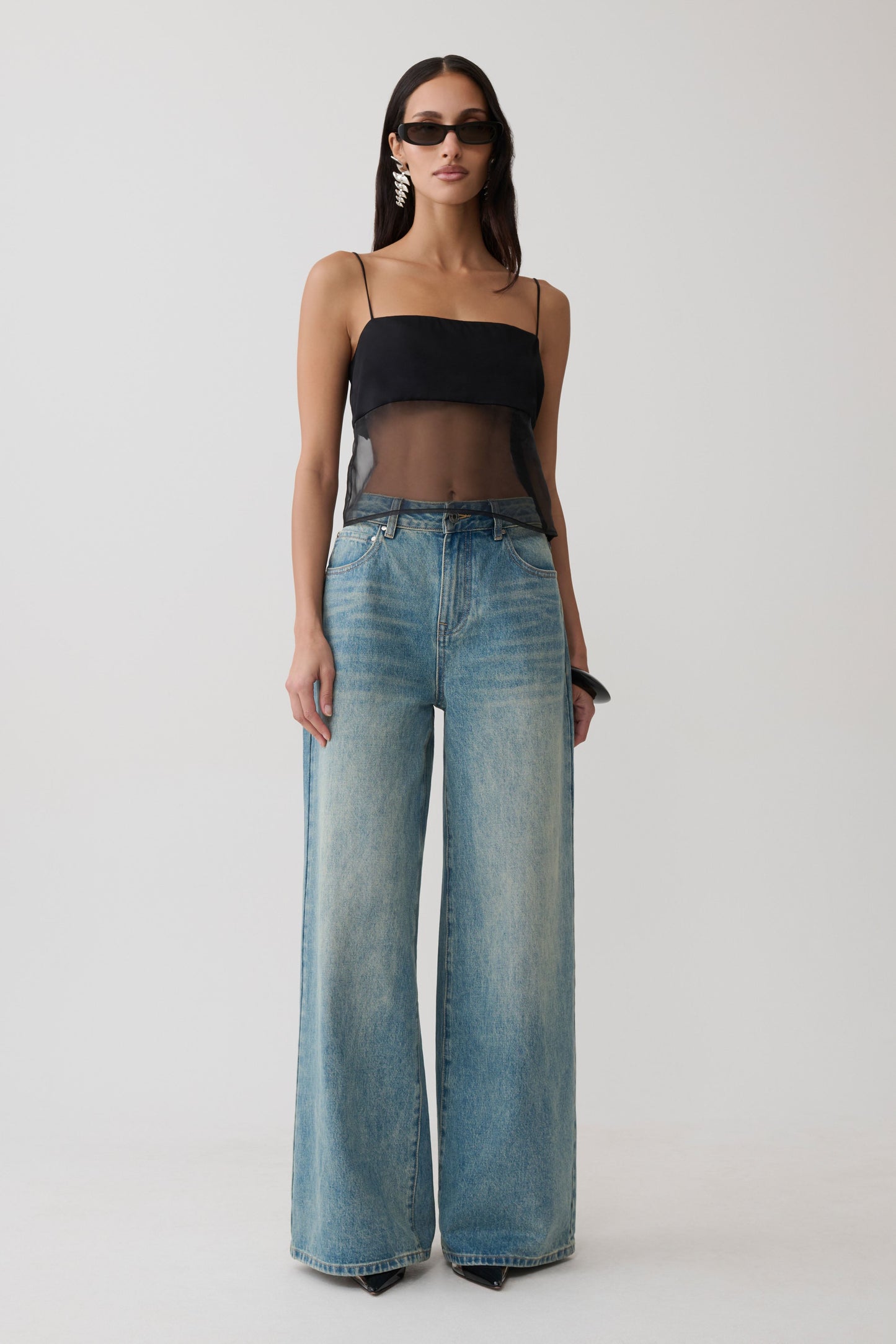 Claudia Sheer Sleeveless Top - Black