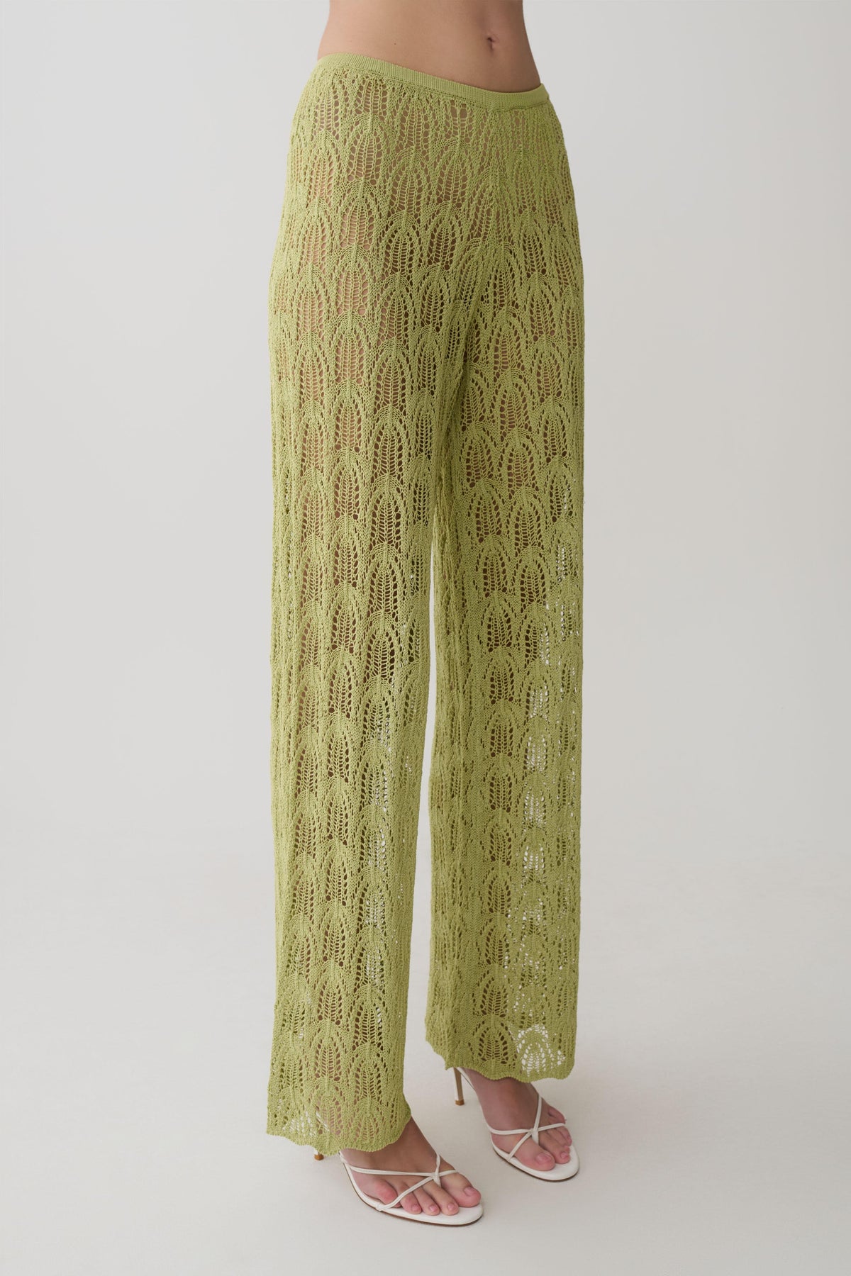 Glinda Crochet Pants - Light Olive