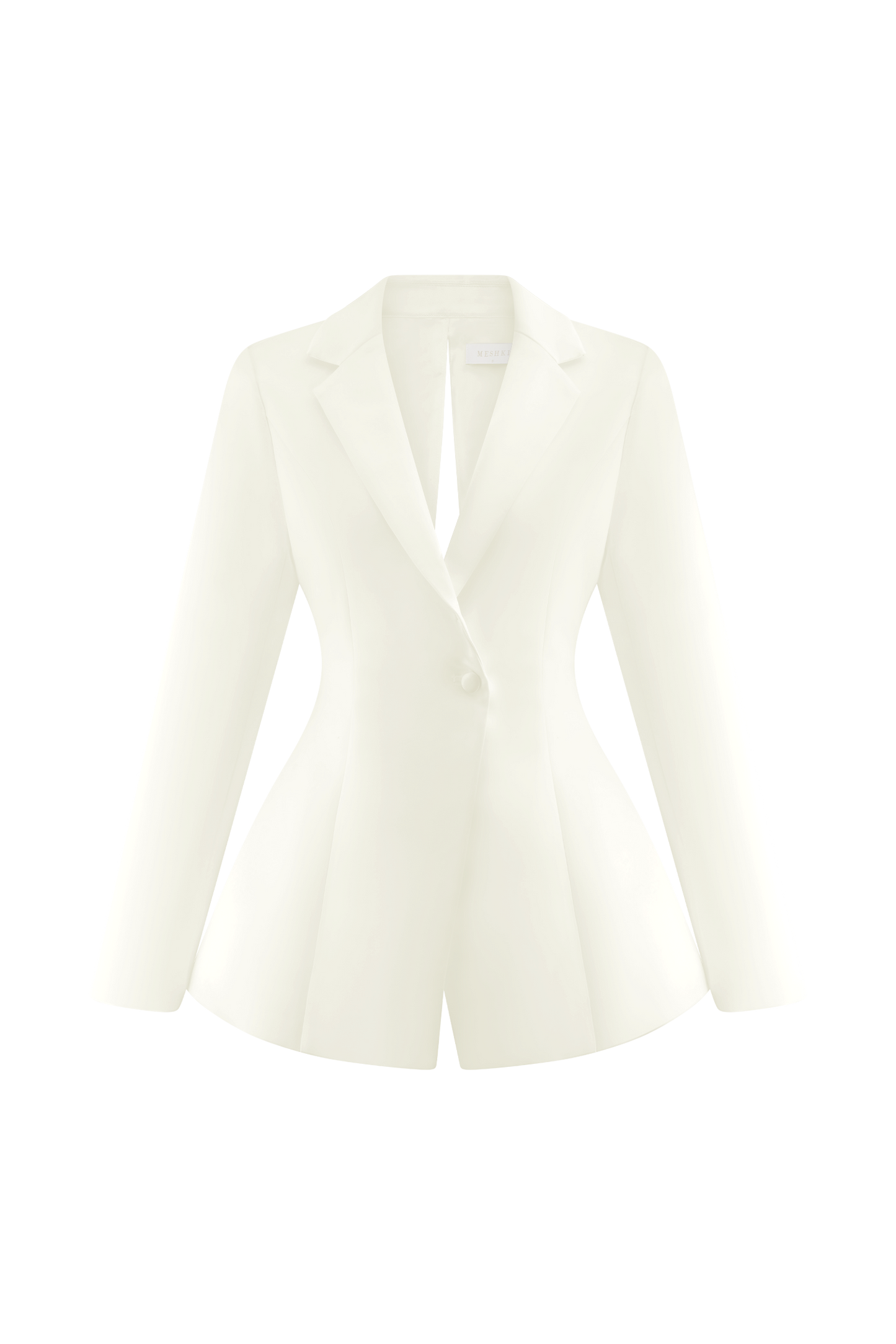 Ada Tailored Satin Blazer - Ivory