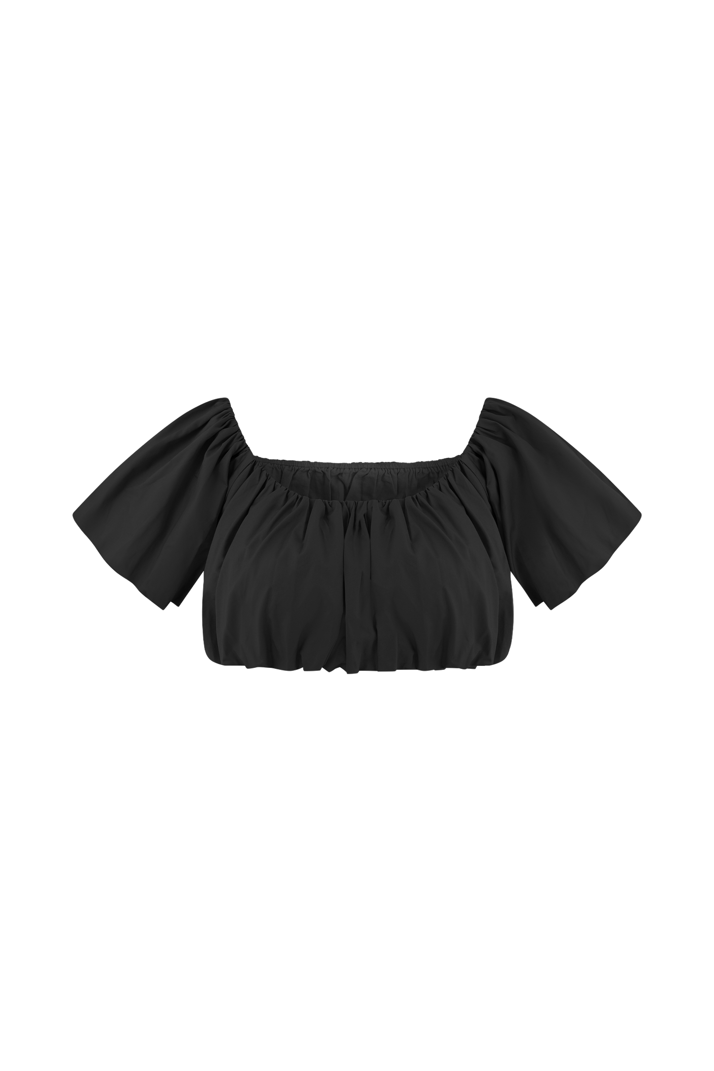 Autumn Off Shoulder Bubble Top - Black