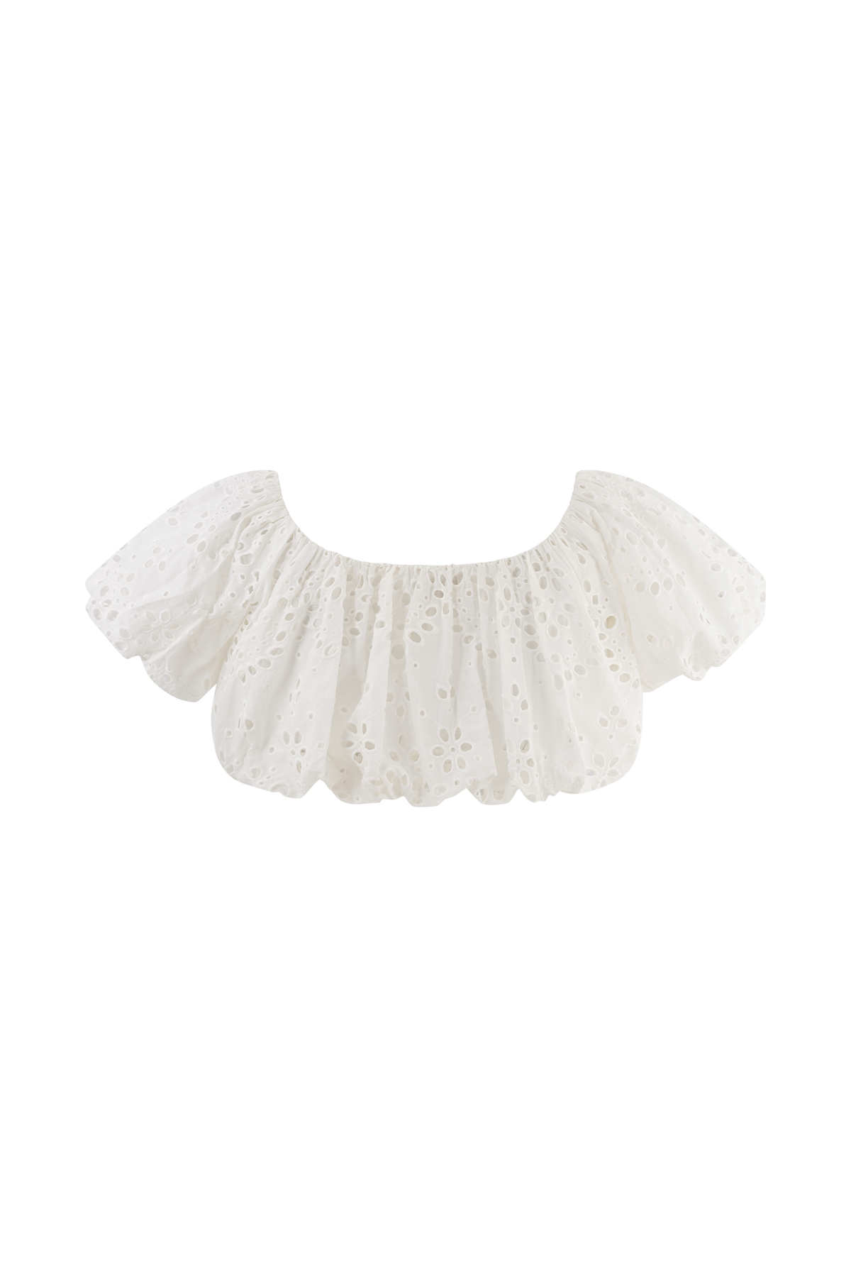 Autumn Off Shoulder Broderie Top - White
