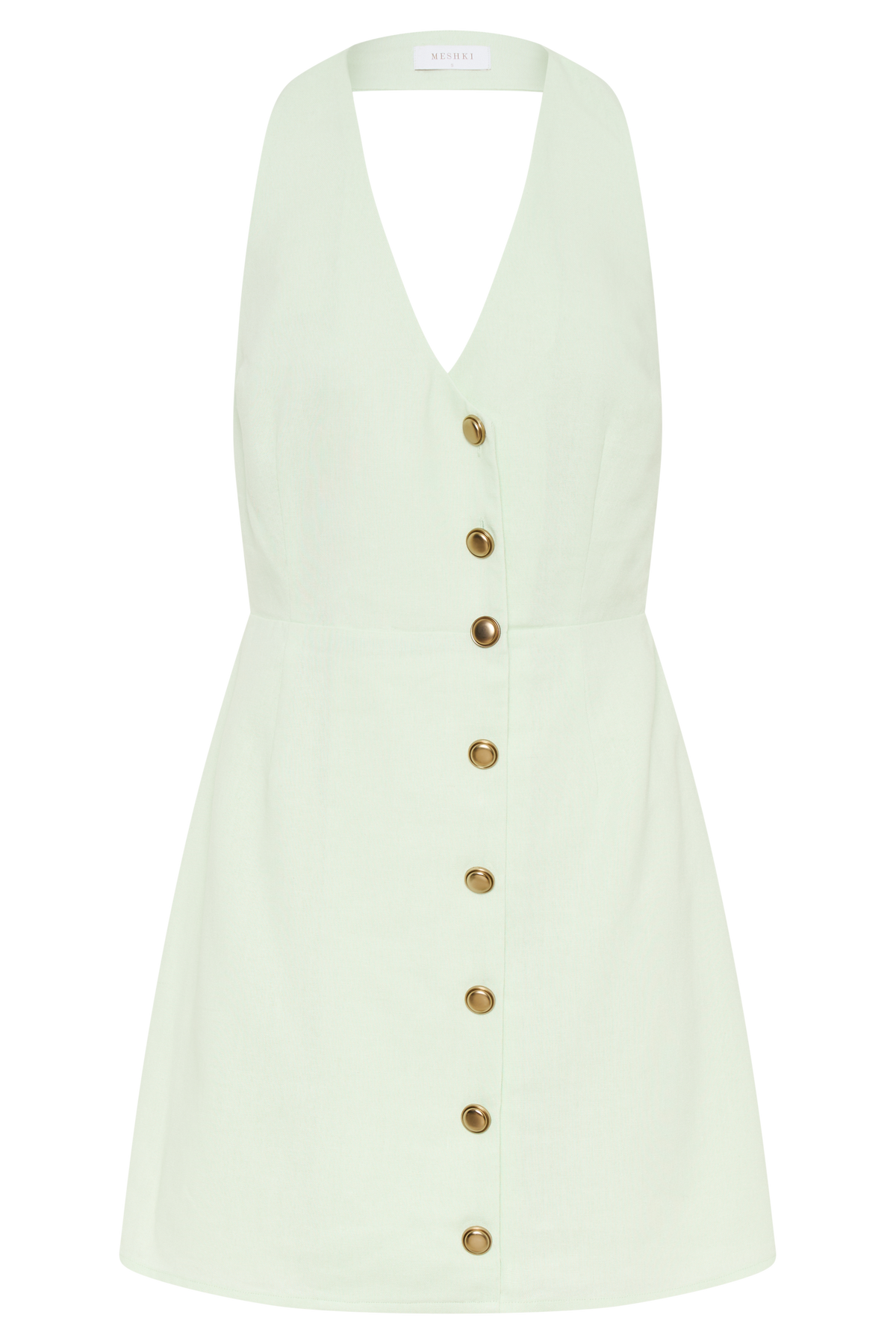 Lorraine Linen Halter Mini Dress - Mint
