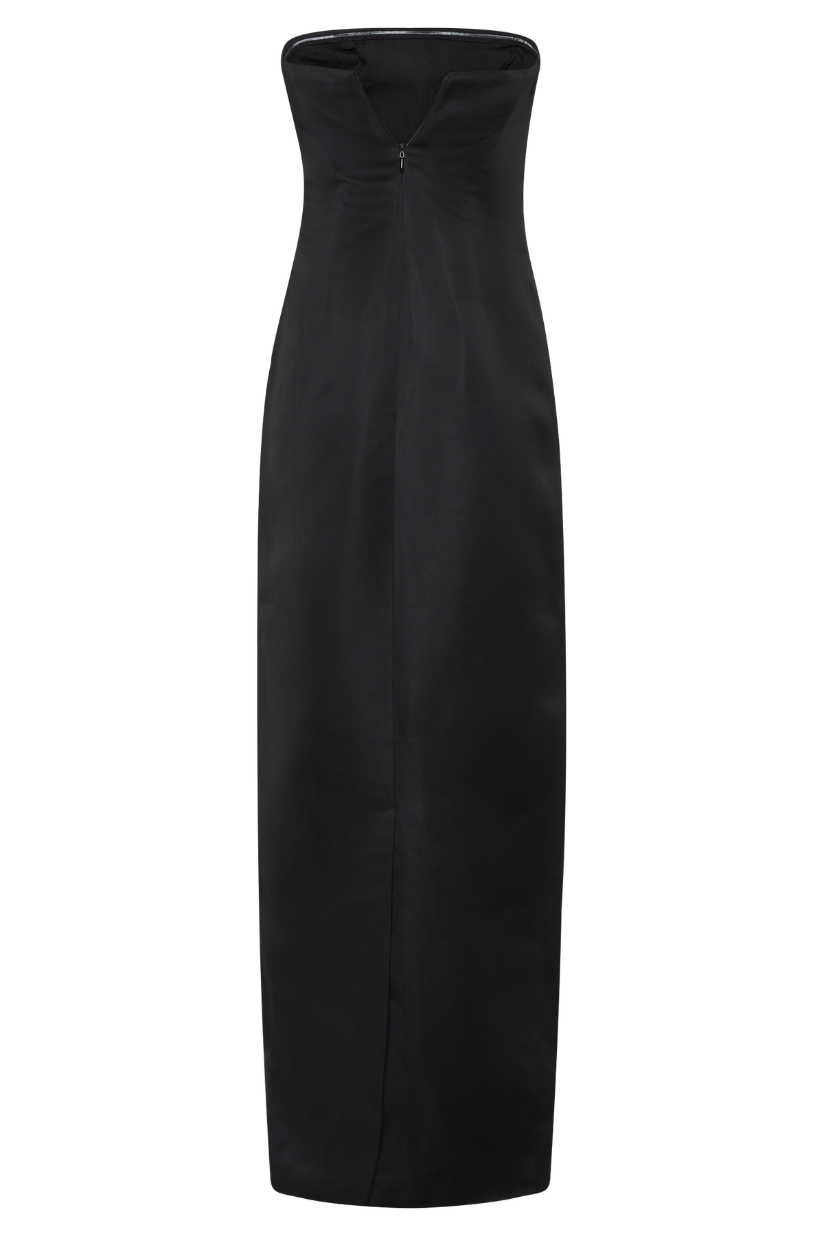 Cyrill Strapless Satin Structured Maxi Dress - Black