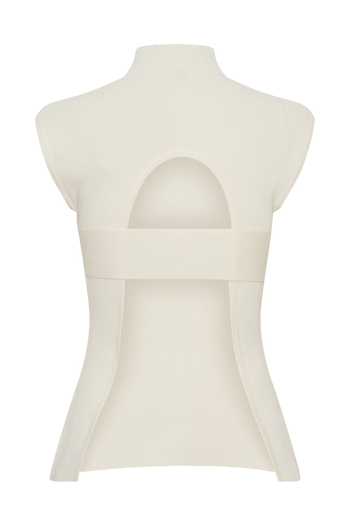 Maxine Knit Open Back Top - Ivory