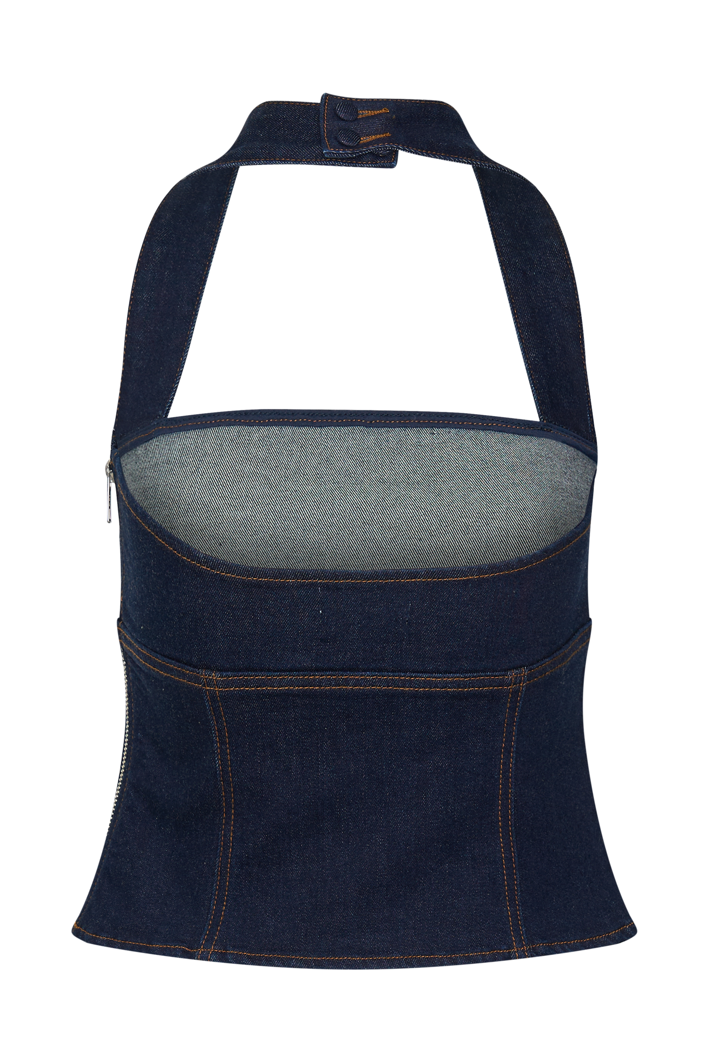 Dayna Denim Halter Top - Indigo Blue