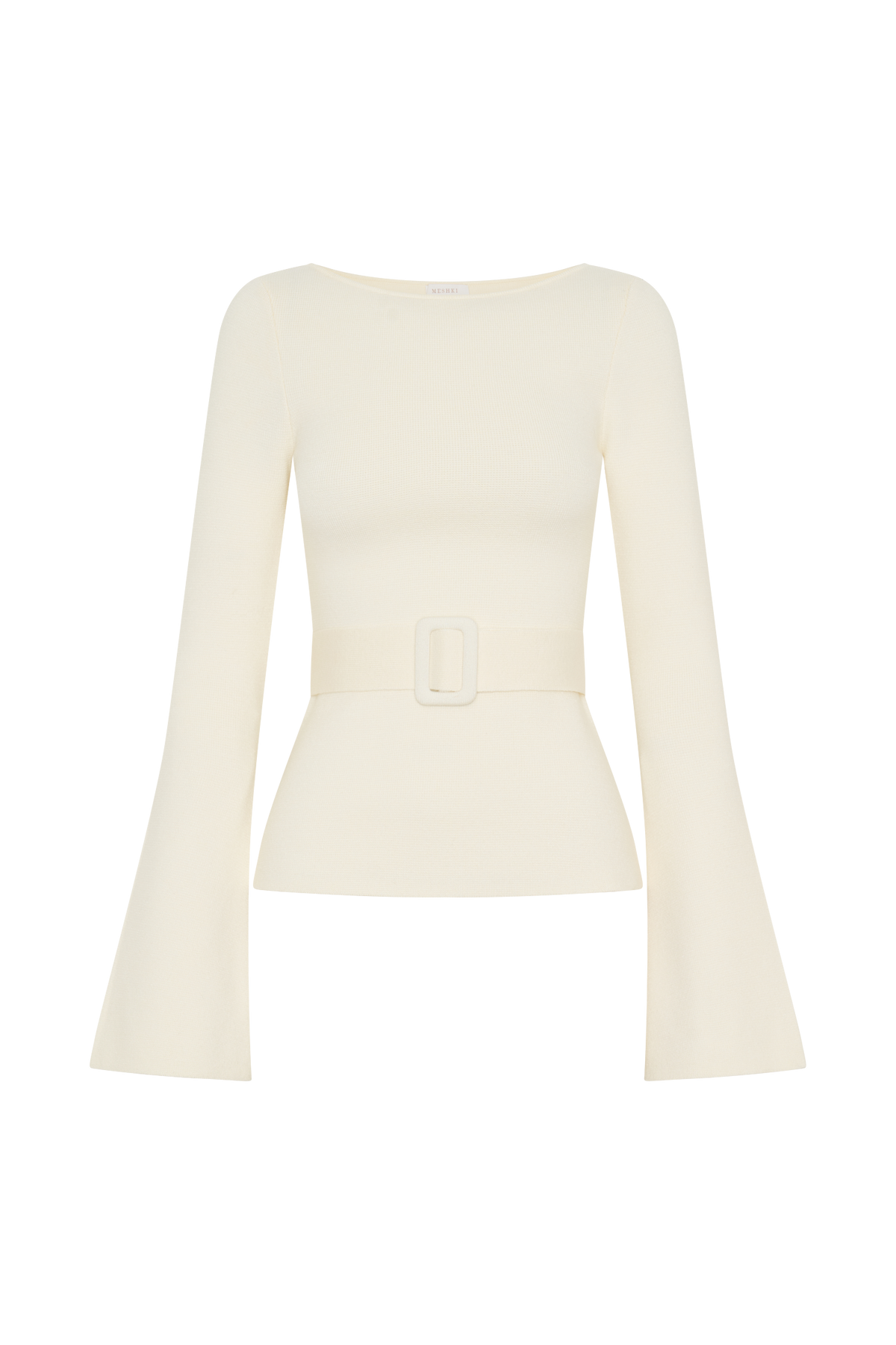 Justine Belted Knit Top - Ivory
