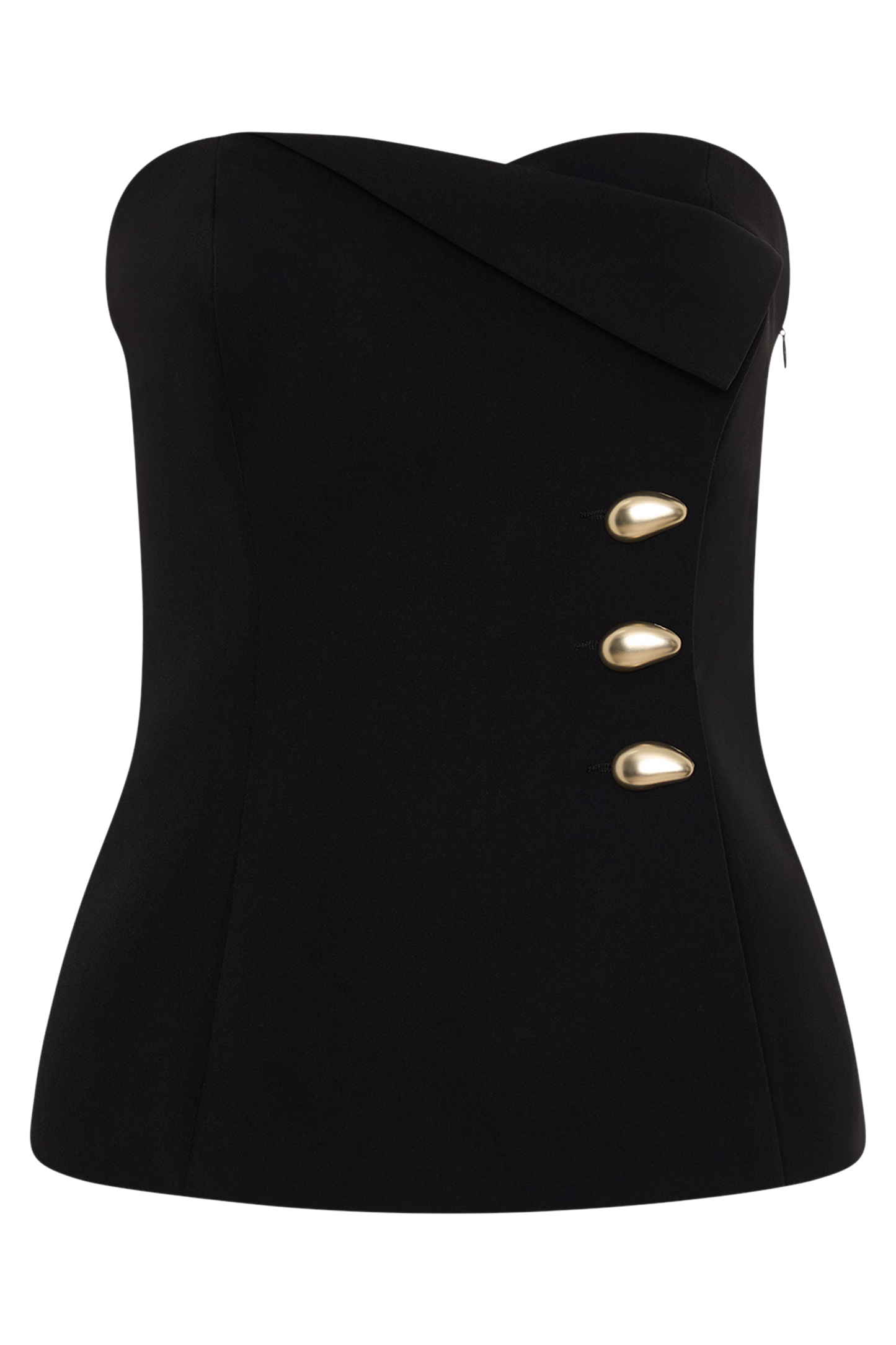 Lindie Strapless Suiting Top - Black