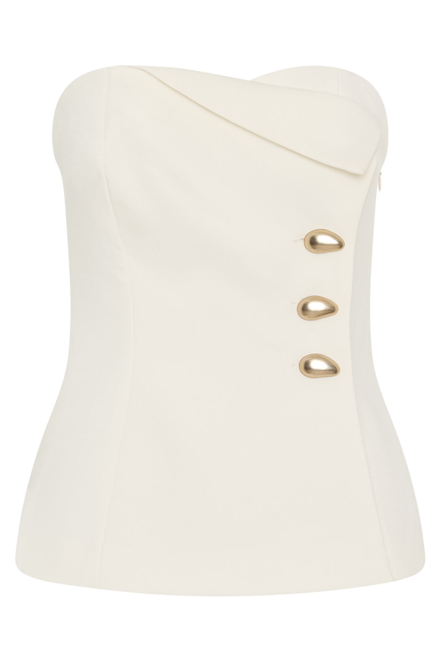 Lindie Strapless Suiting Top - Ivory