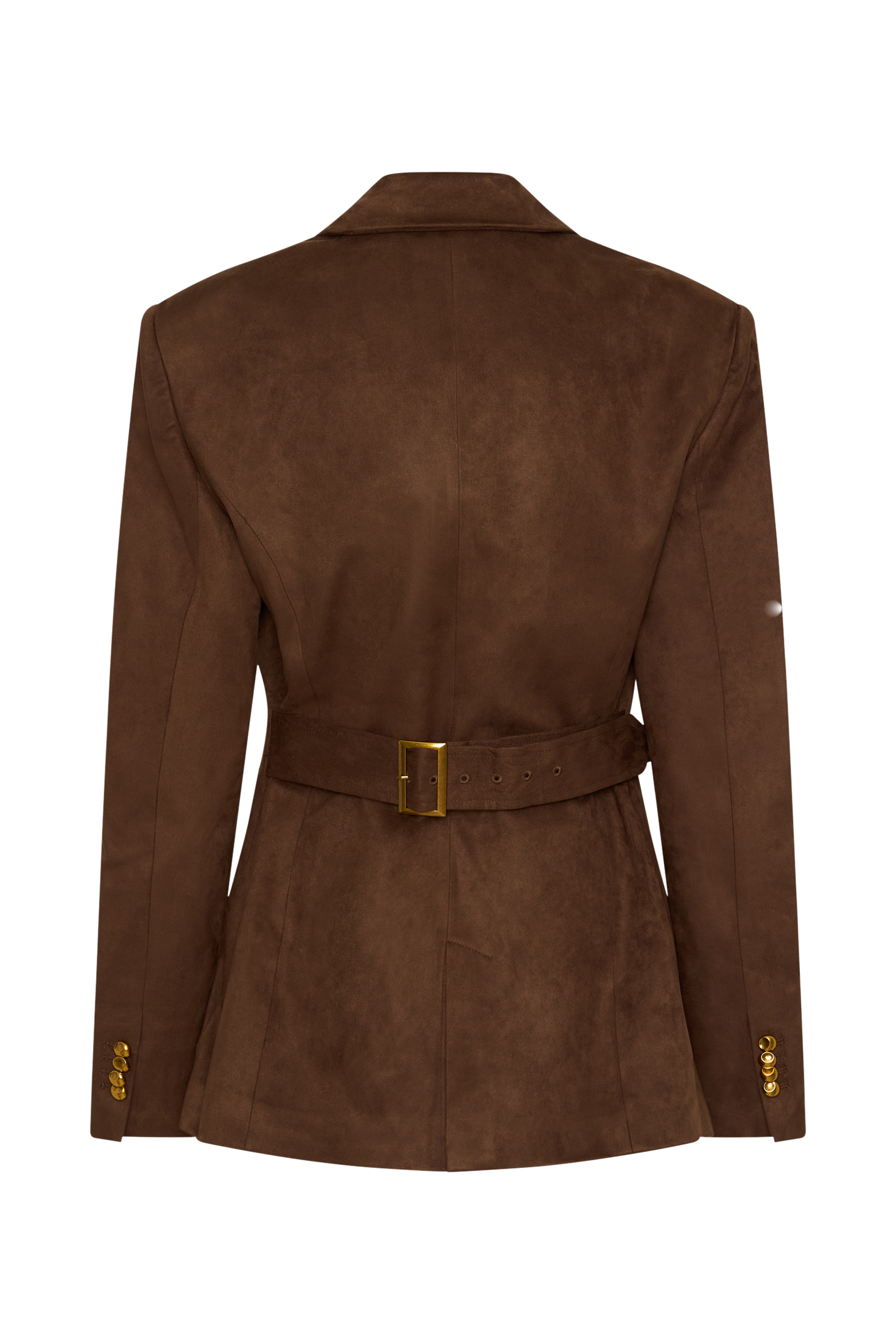 Sally Faux Suede Cinched Blazer - Milk Chocolate