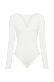 Naomi Long Sleeve Bodysuit - White