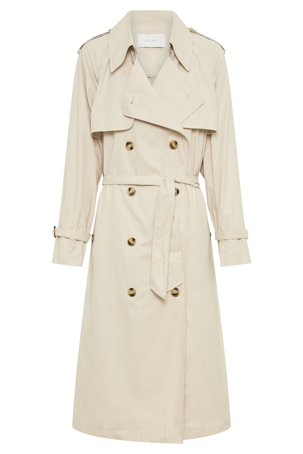 Channing Trench Coat With Belt - Cream