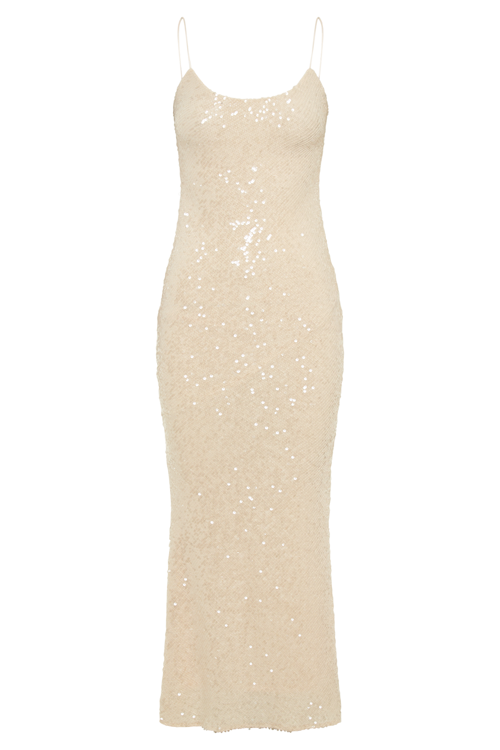 Brianna Sequin Maxi Dress - Cream