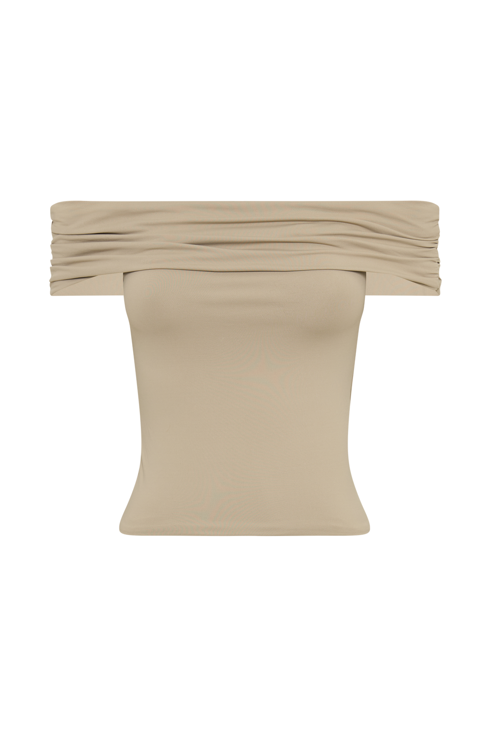 Meena Recycled Nylon Off Shoulder Top - Taupe