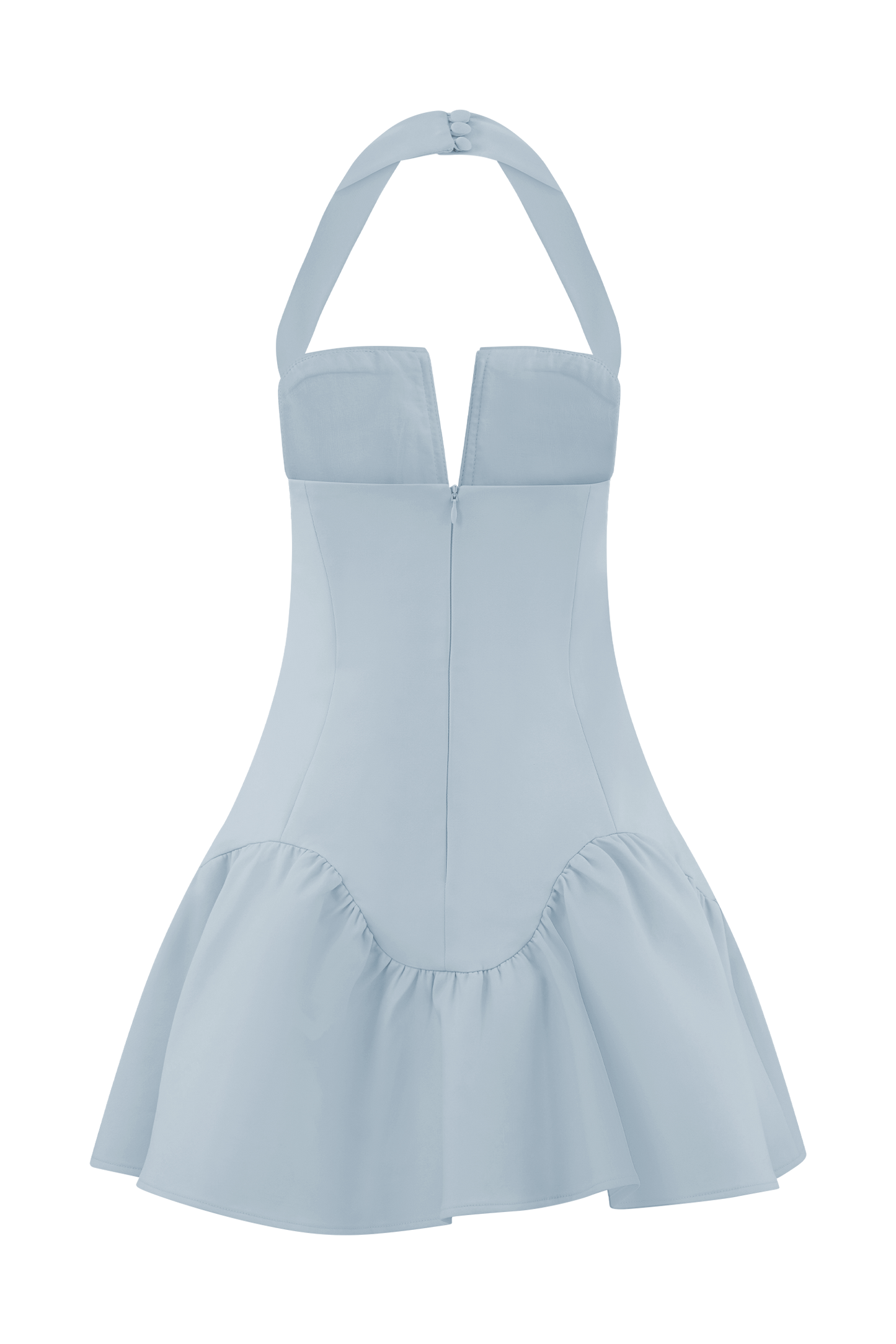 Calipso Halter Mini Dress - Cornflower Blue