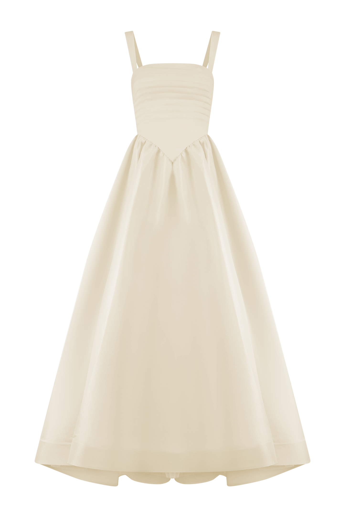 Carla Ruched Gown - Cream Ivory