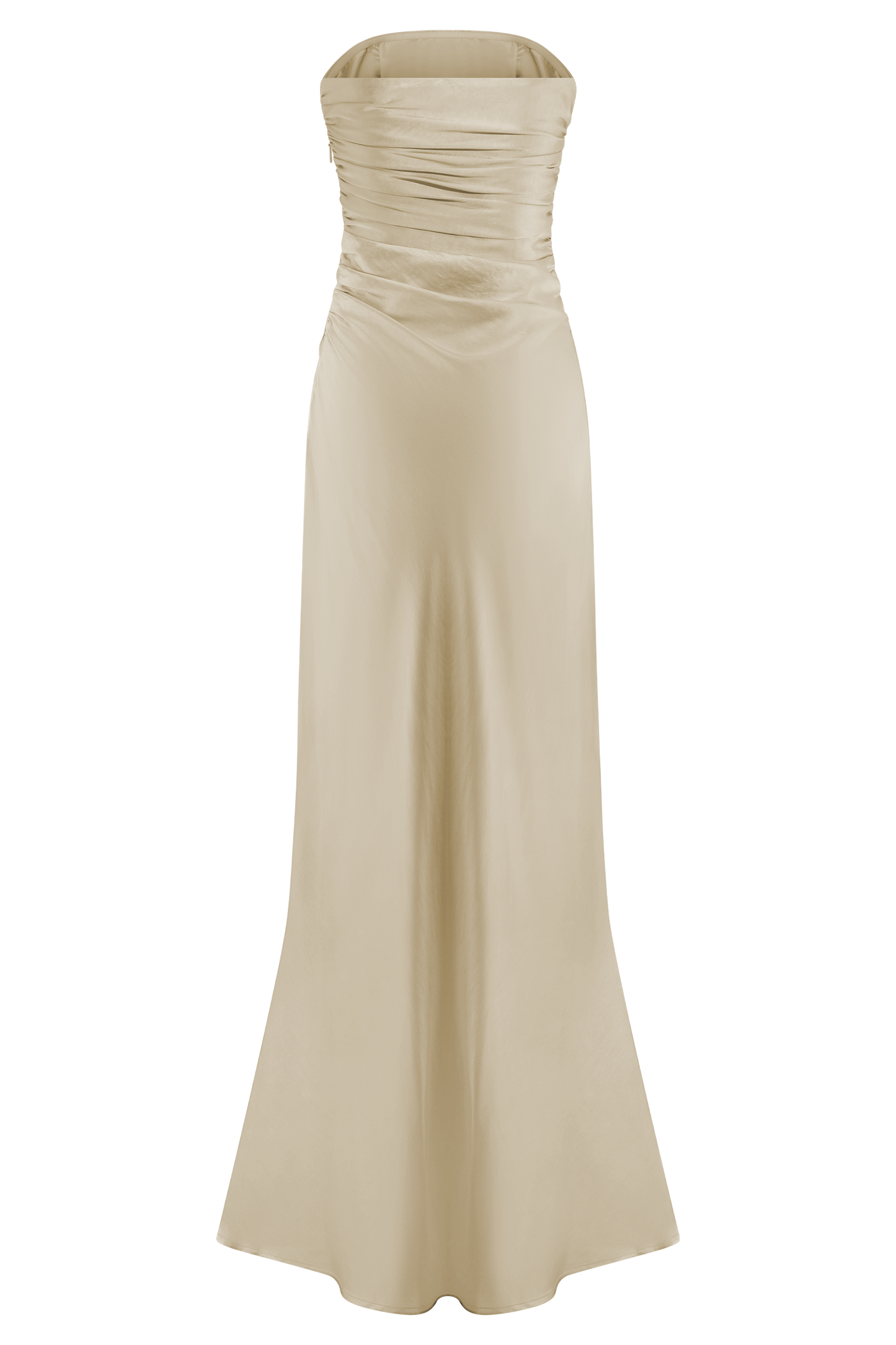 Cedar Strapless Satin Maxi Dress - Blush Gold