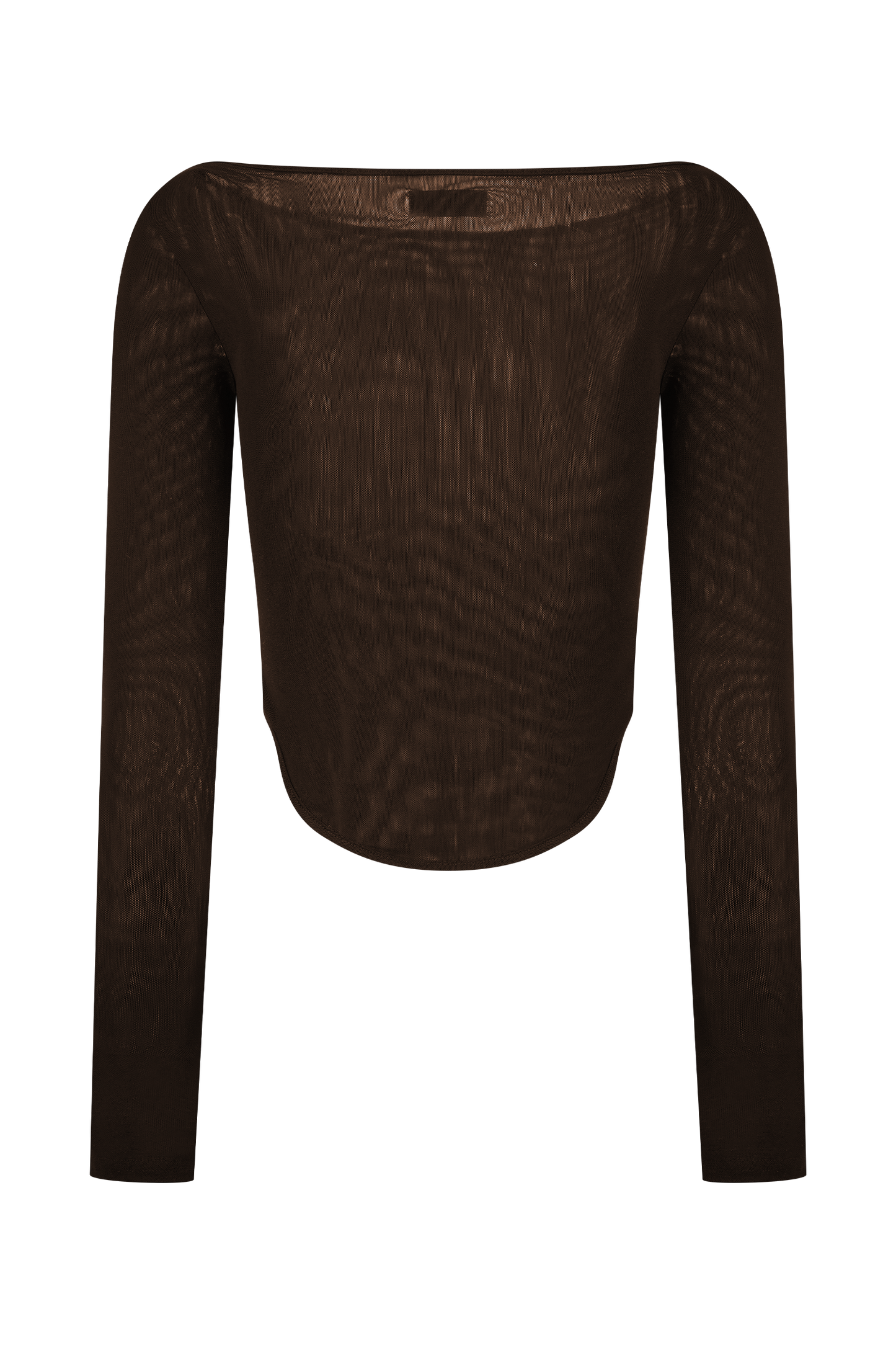 Colette Boat Neck Mesh Top - Dark Chocolate