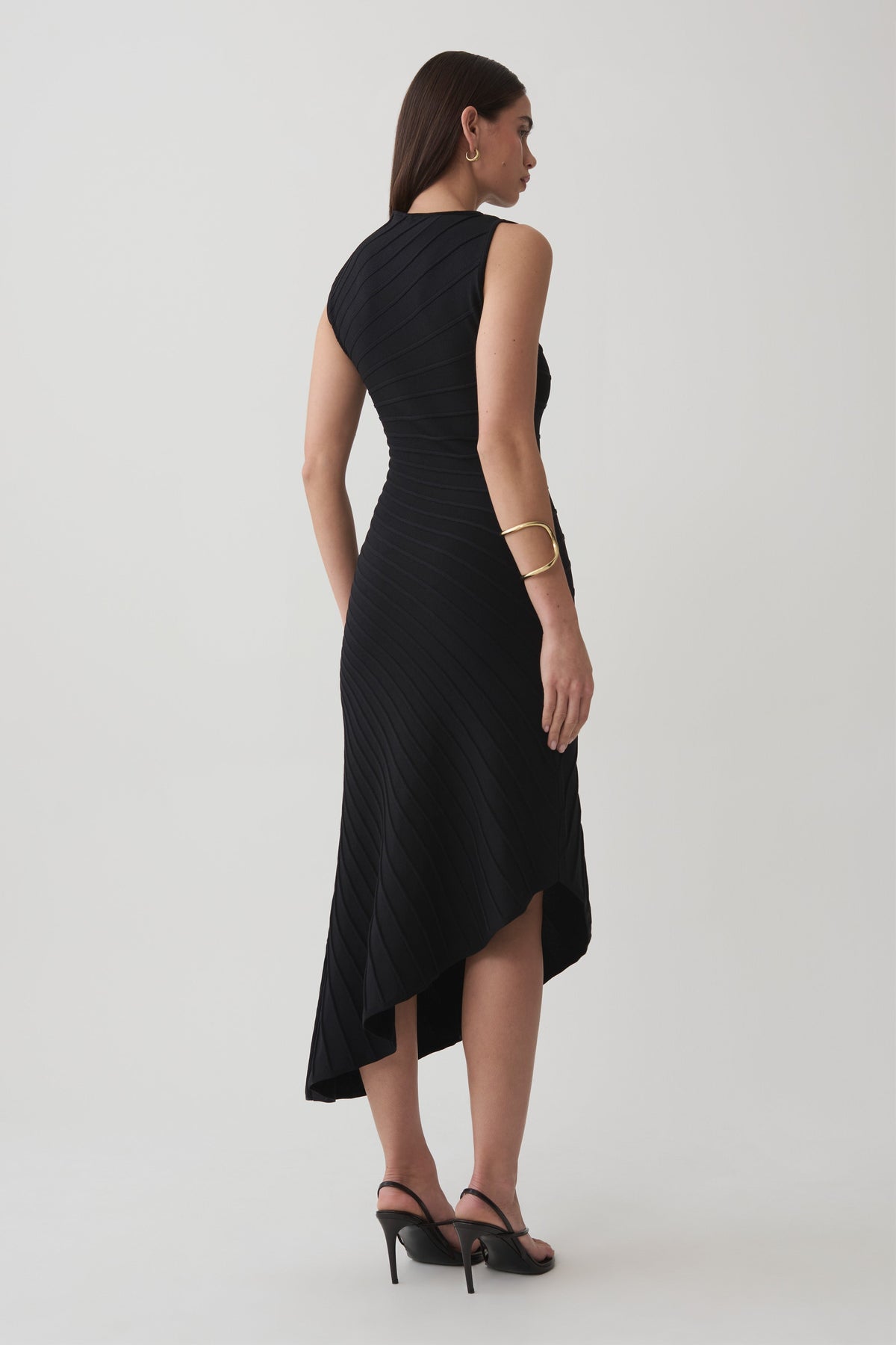 Milasandra Pleated Knit Dress - Black