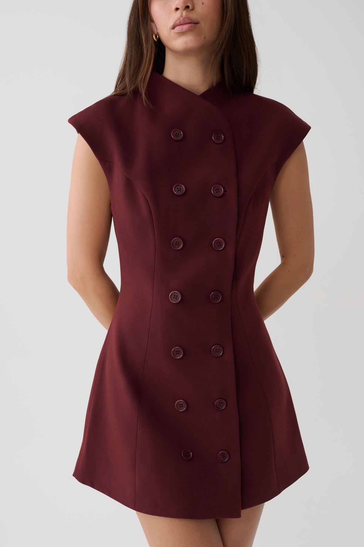 Luciana Suiting Mini Dress - Wine