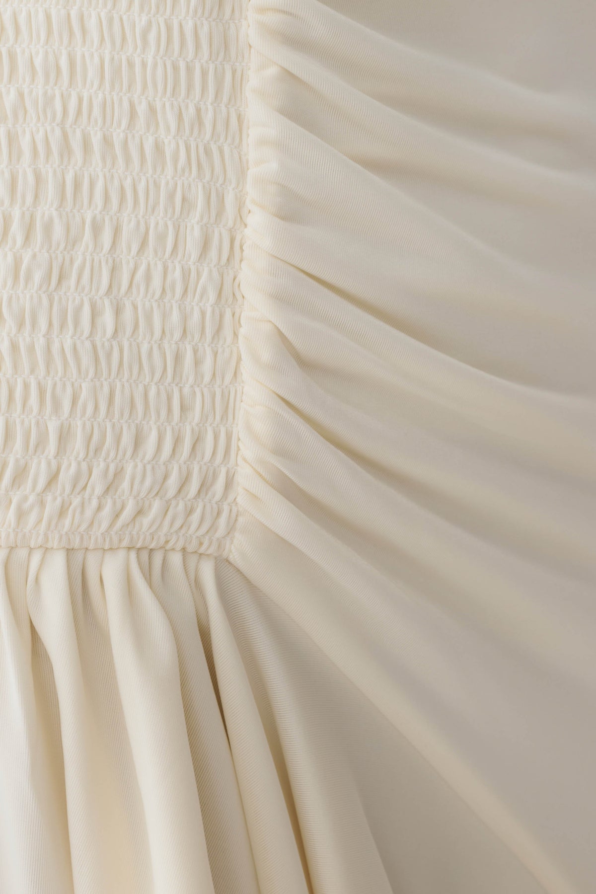 Andaluz High Neck Side Split Dress - Ivory