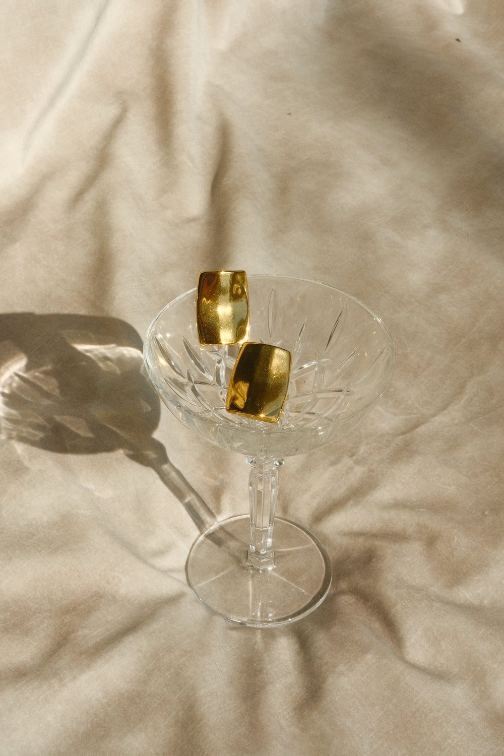 Georgia Rounded Rectangular Earrings - Gold