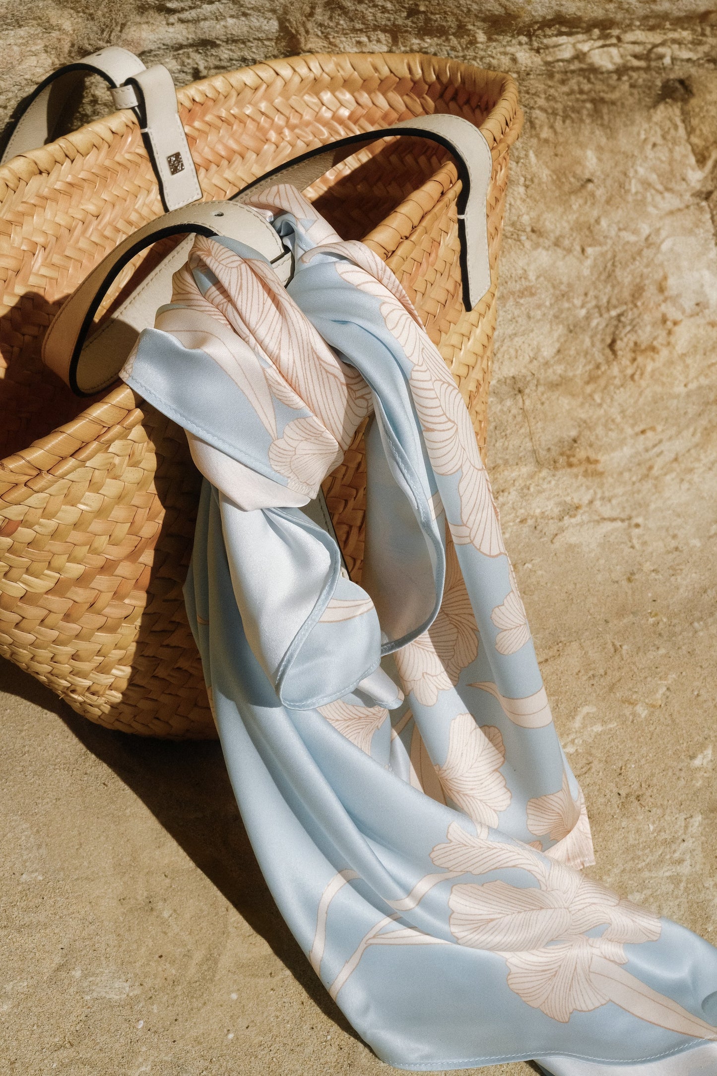 M-List Scarf - Blue Floral Print