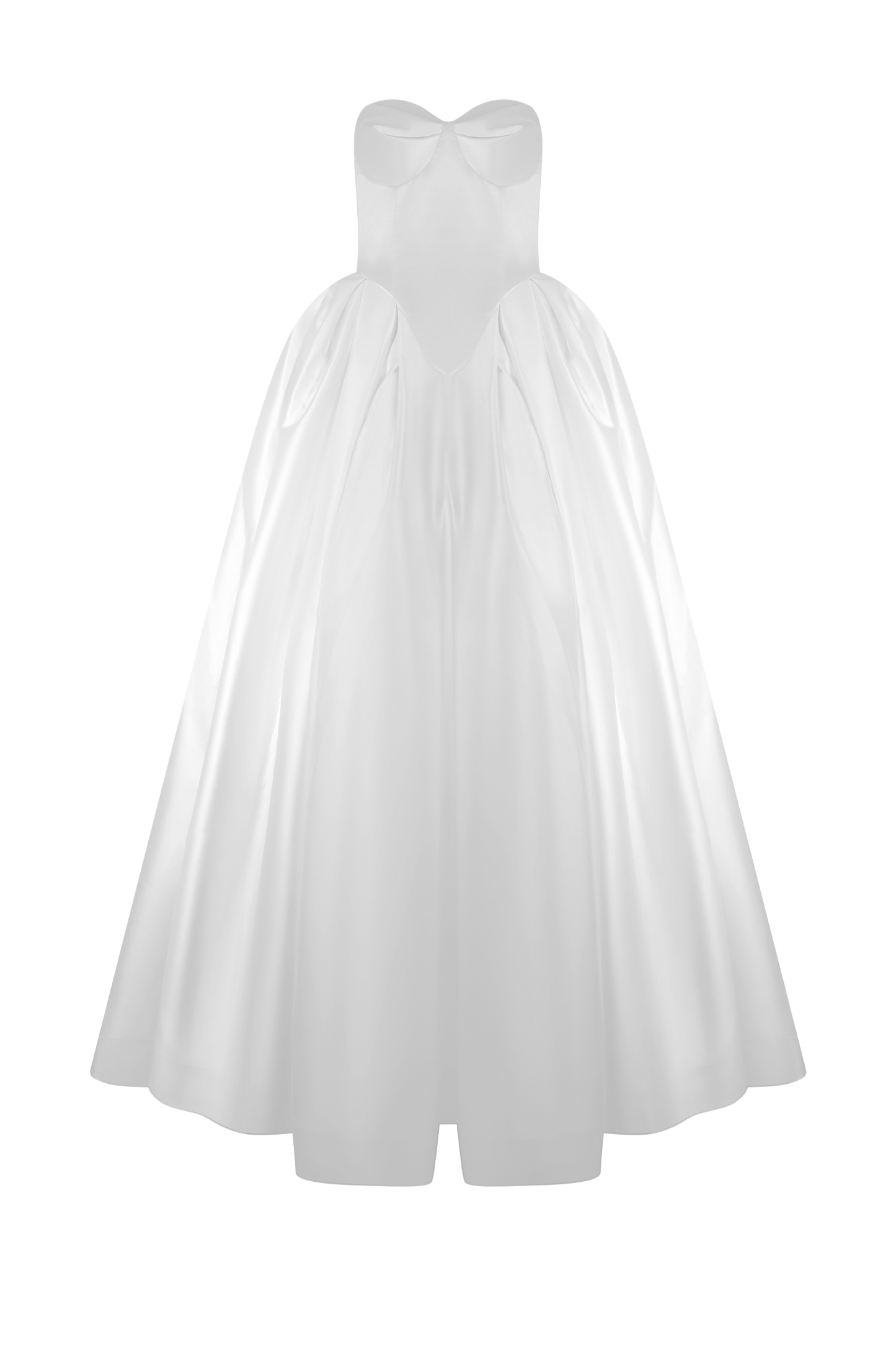 Delphine Satin Strapless Maxi Gown - White