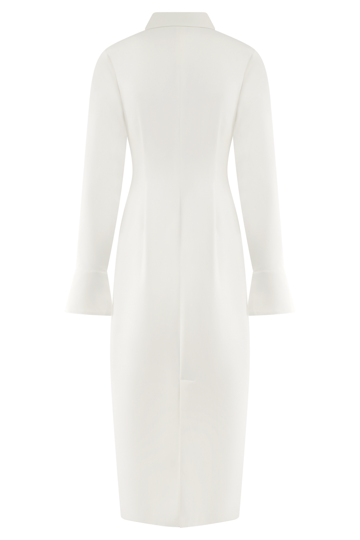 Dorian Fitted Shirt Midi Dress - White