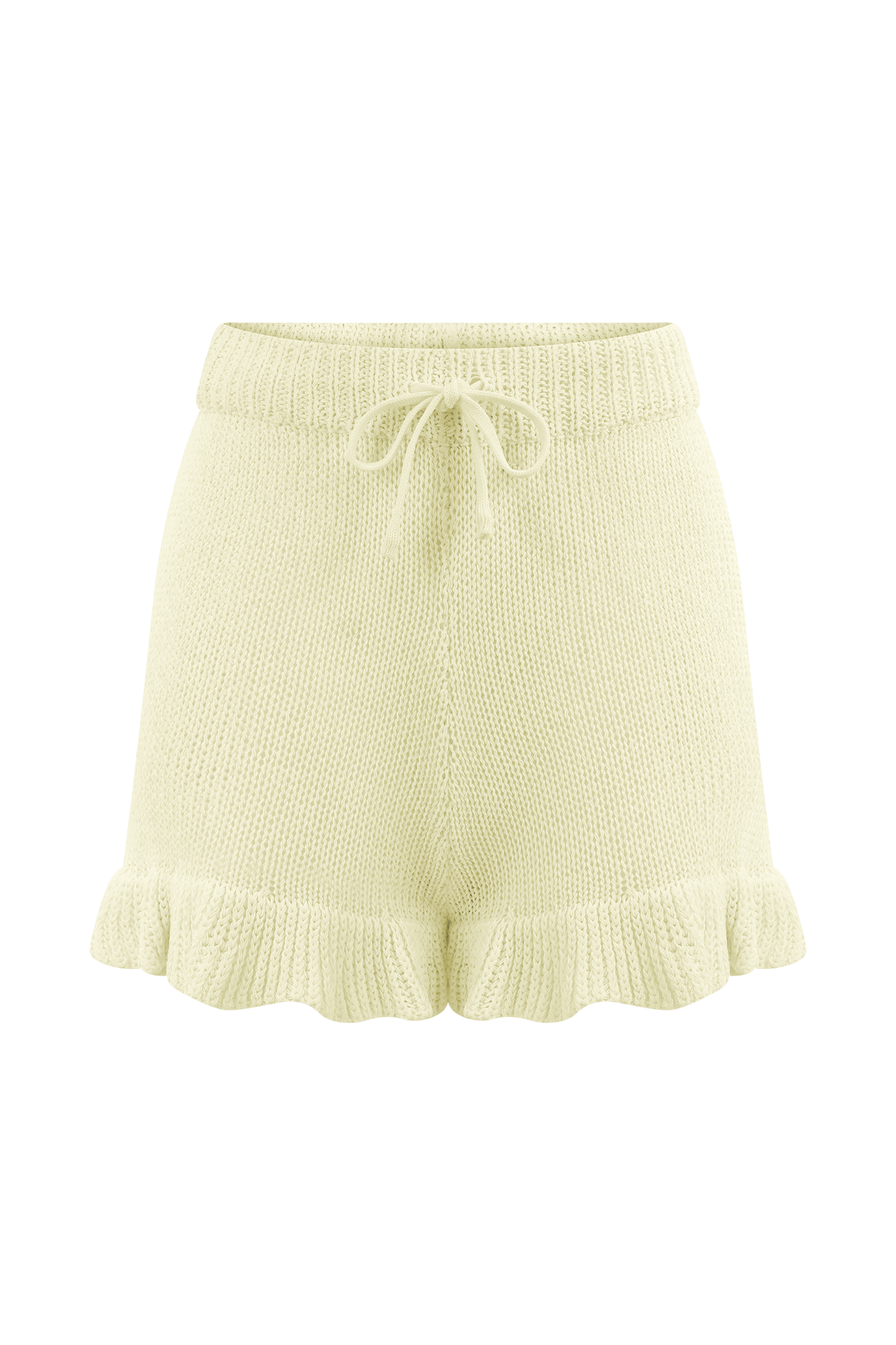 Eleanor Knit Frill Shorts - White