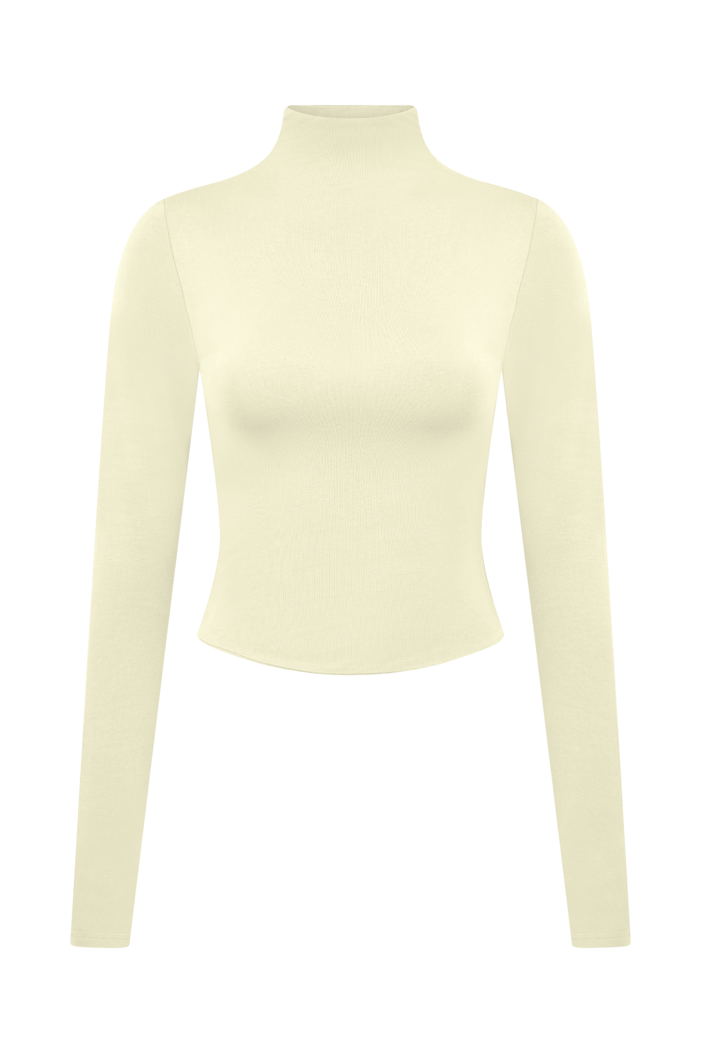 Ember Modal Long Sleeve High Neck Top - Ivory